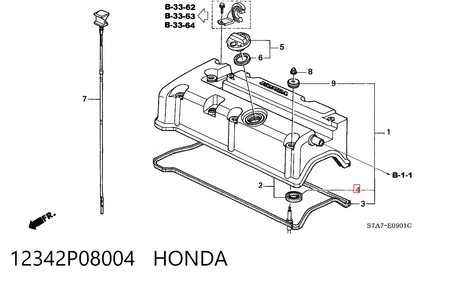 12342P08004 Honda Pierścień uszczelniający gniazda świecy