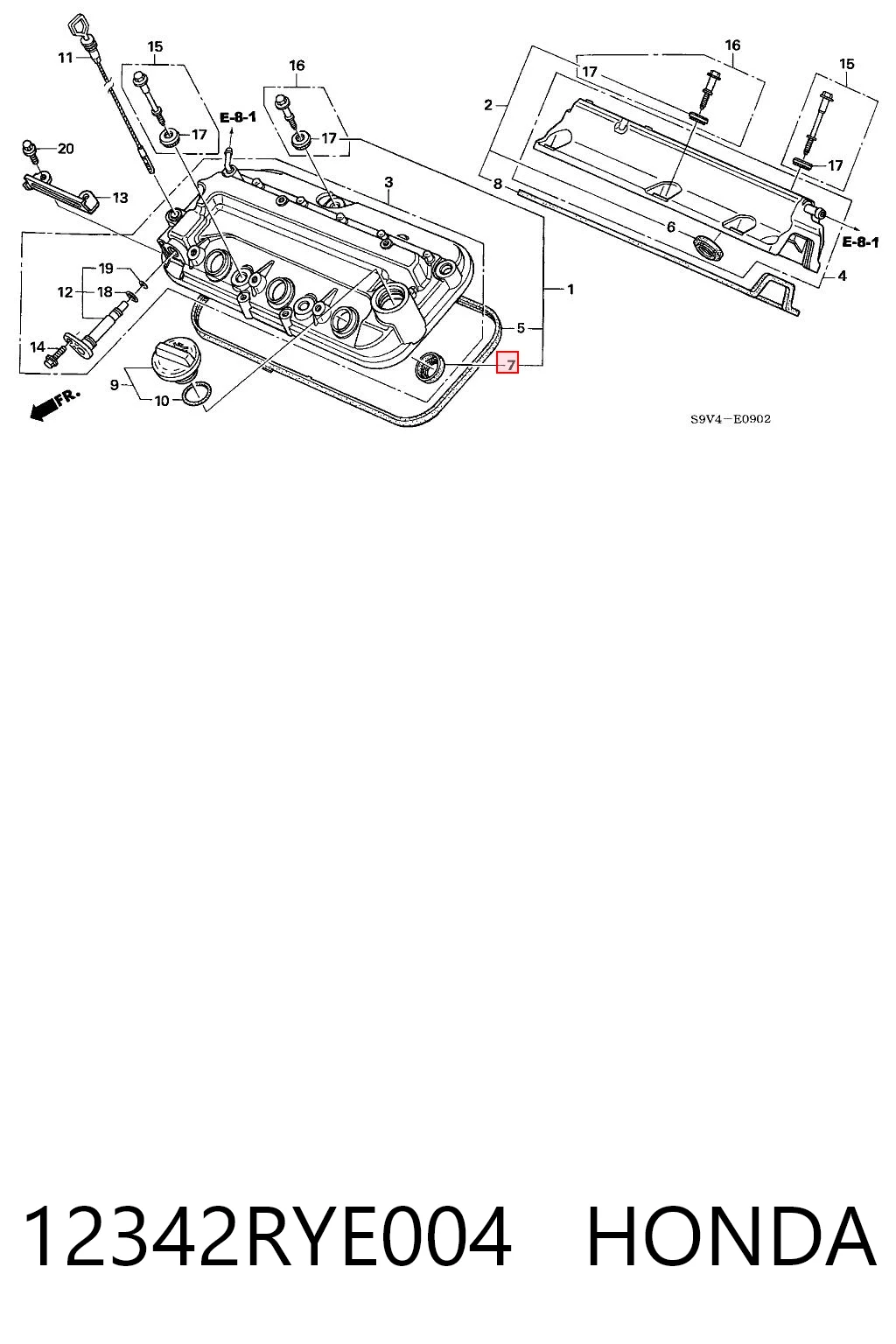 12342RYE004 Honda Pierścień uszczelniający gniazda świecy