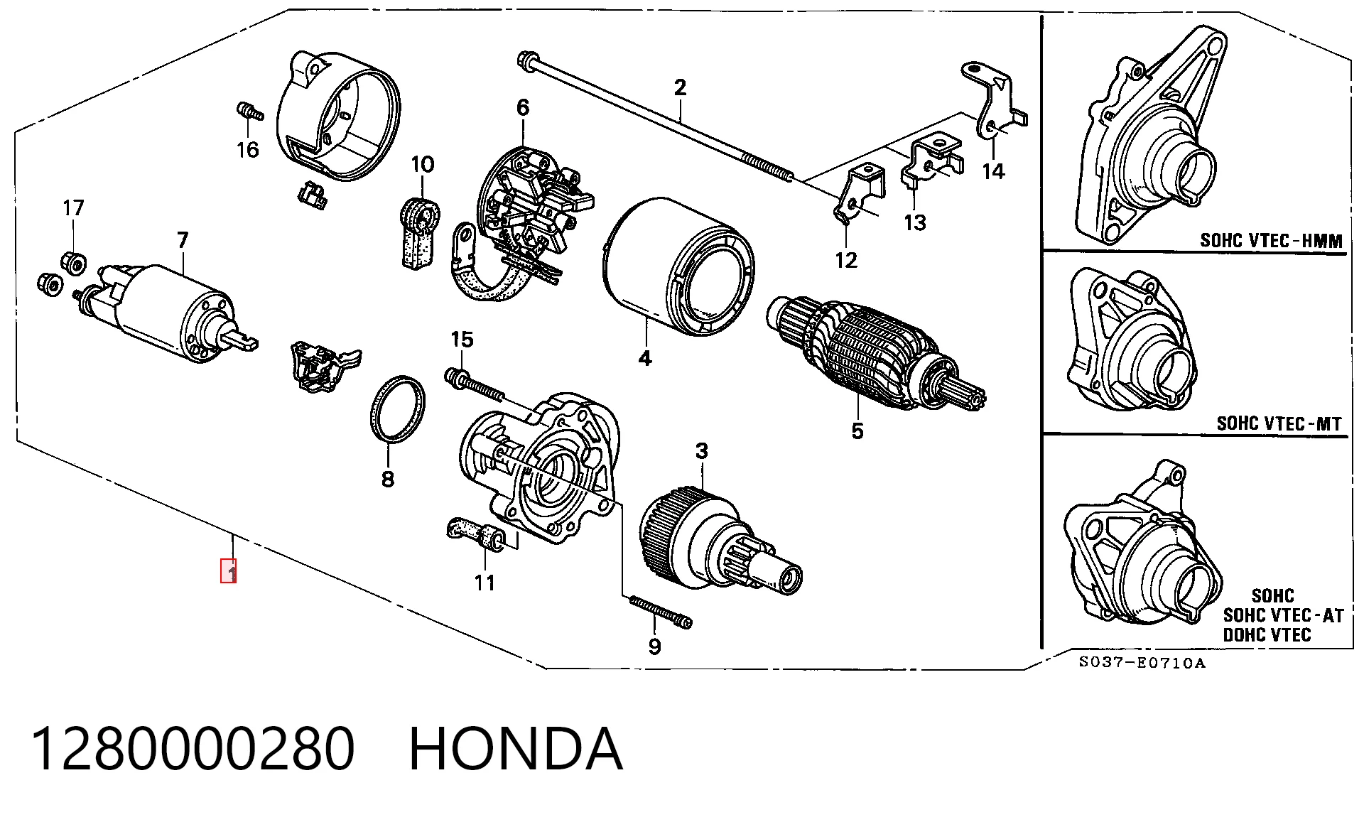 Rozrusznik Honda Civic V sedana (EG, EH) (1991 - 1996) cena, od 76,62 USD