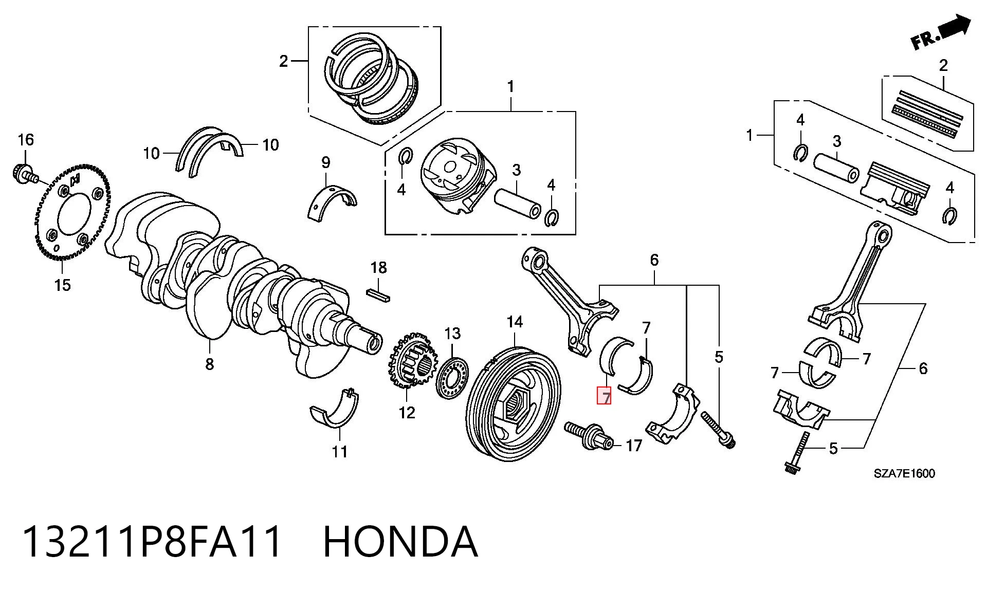 13211P8FA11 Honda 
