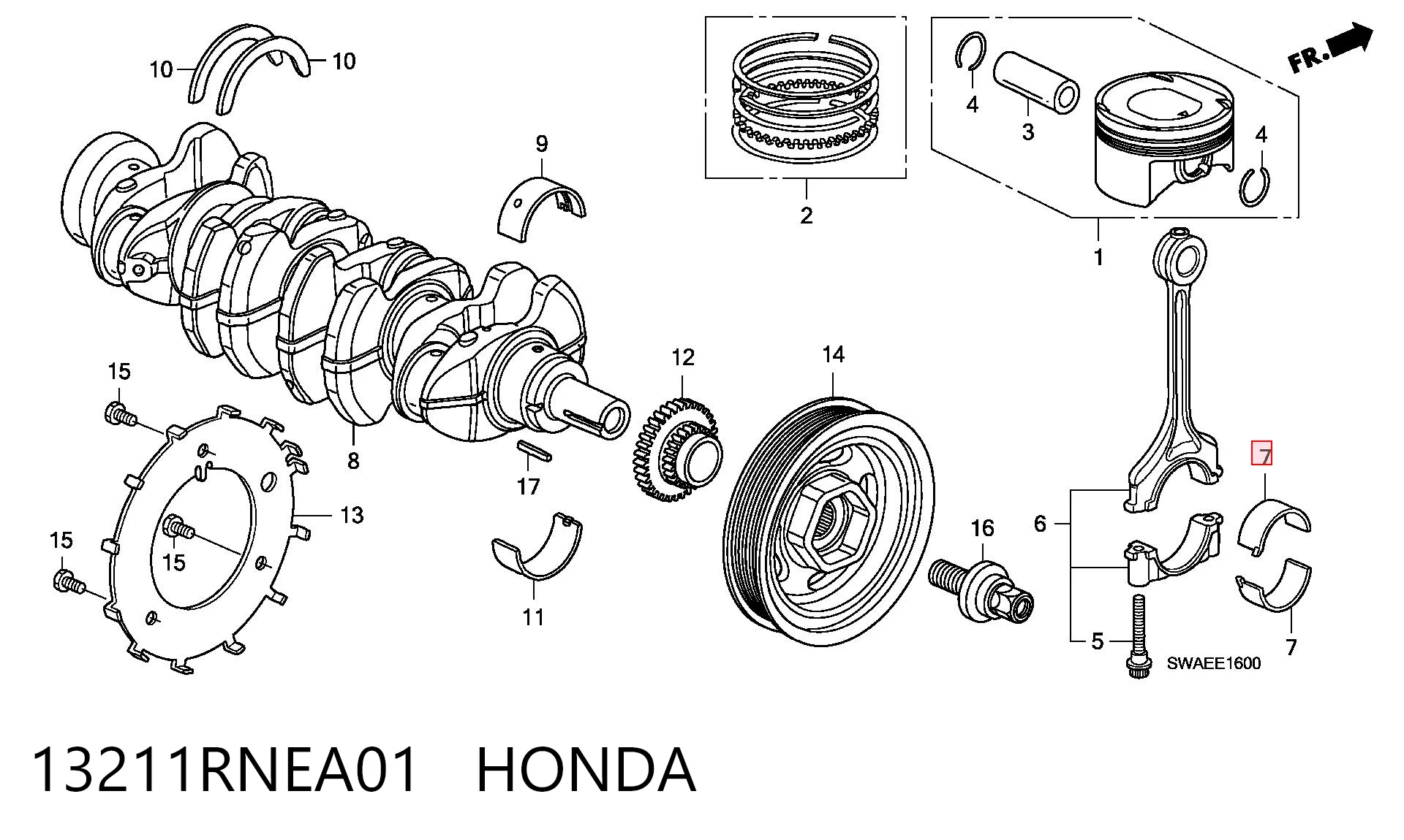 13211RNEA01 Honda 