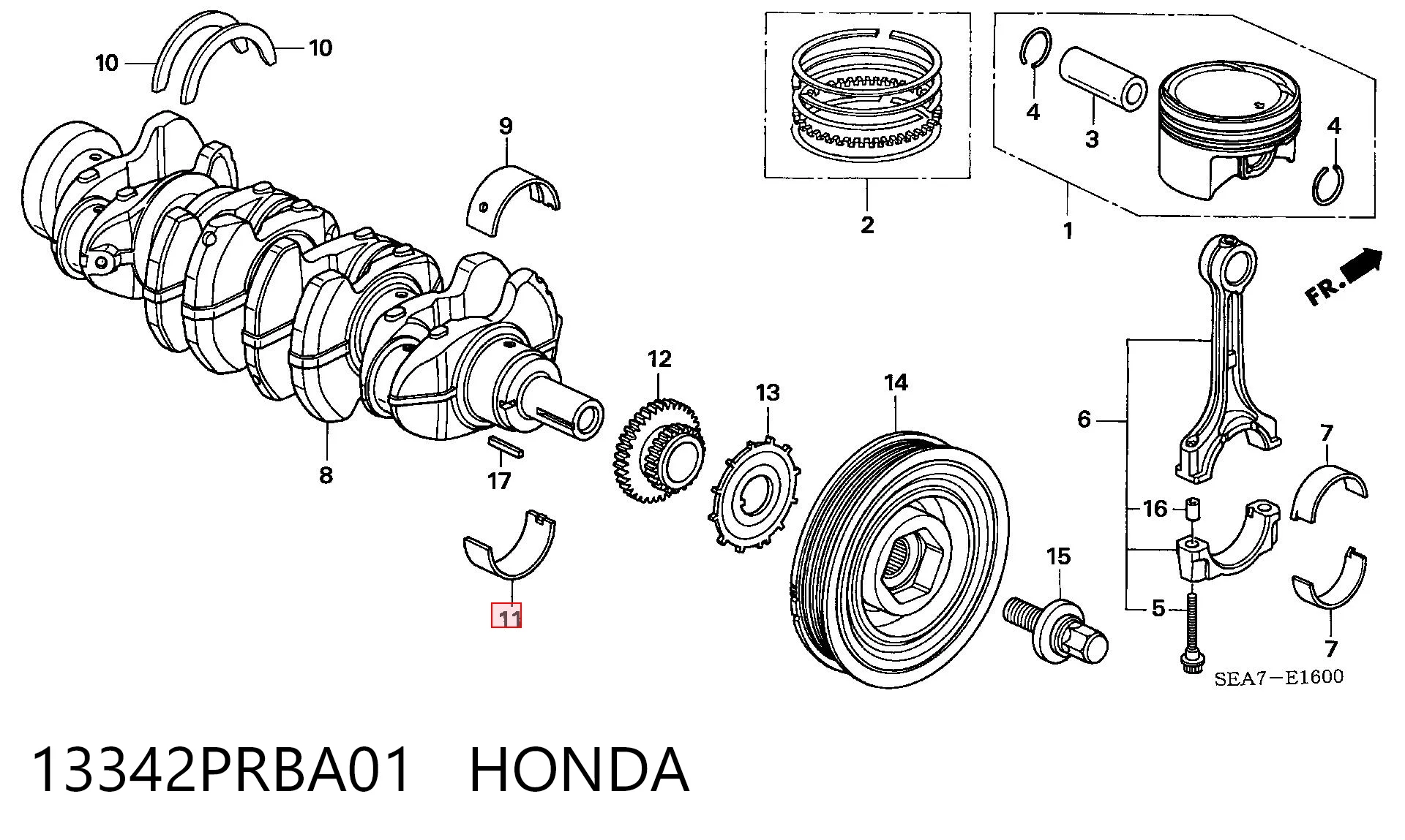 13342PRBA01 Honda 