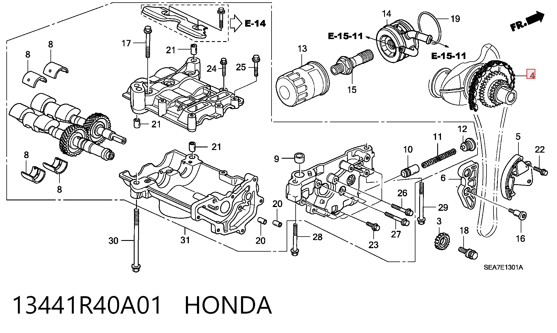 13441R40A01 Honda Łańcuch rozrządu