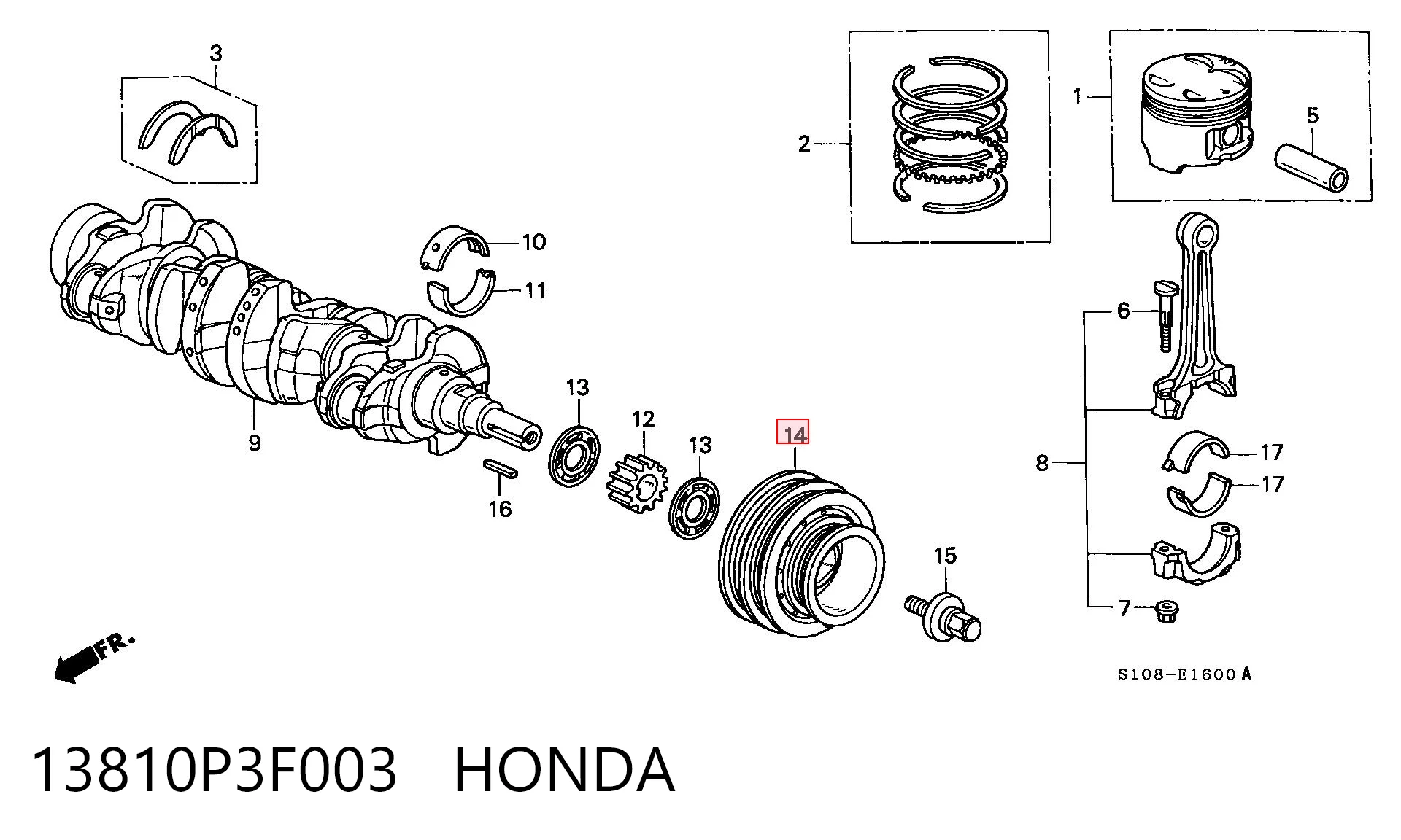 Do koszyka Koło pasowe wału korbowego Honda CR-V I RD