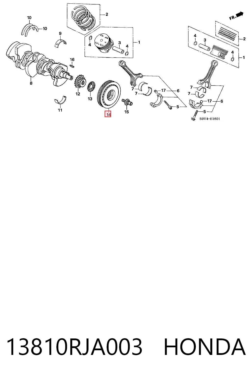 13810RJA003 Honda Koło pasowe wału korbowego
