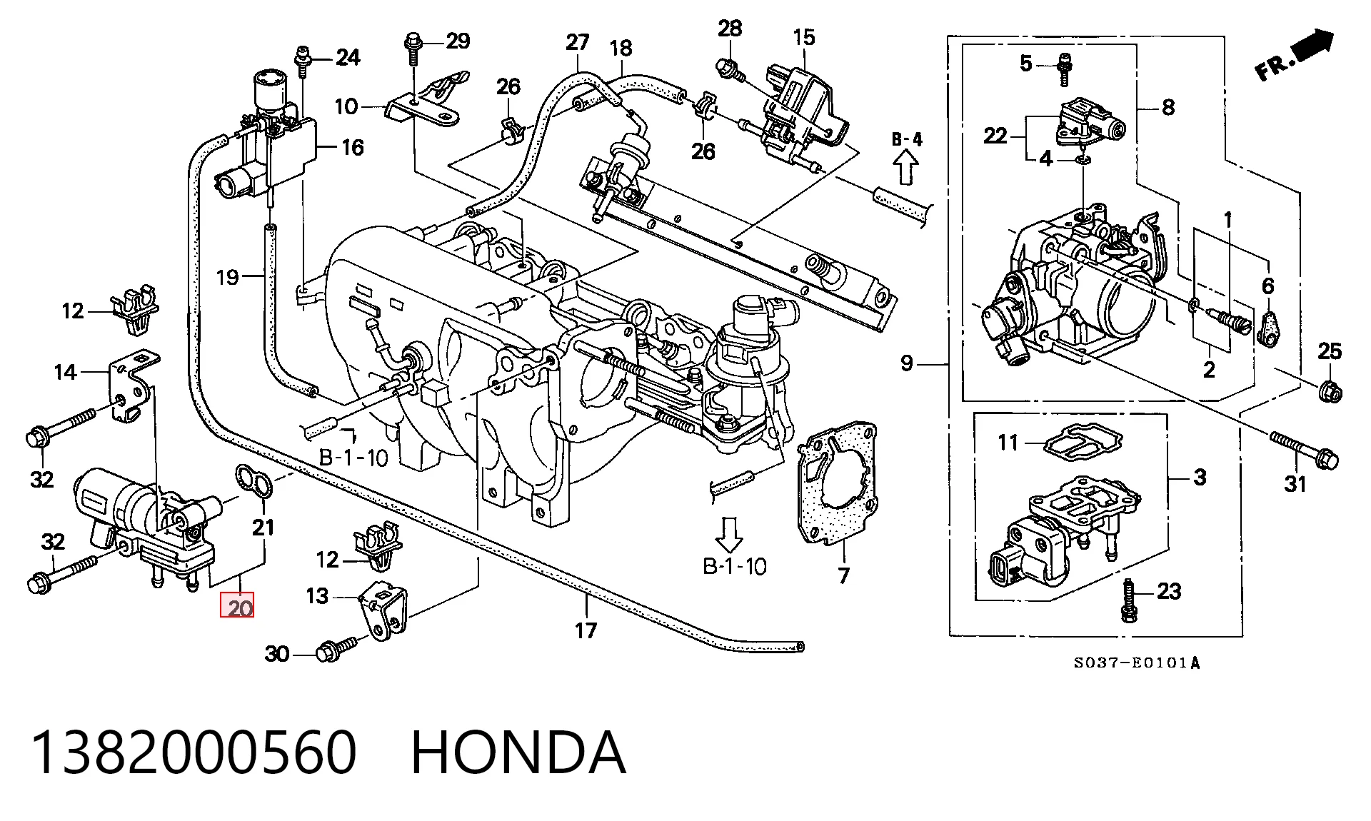 Regulator biegu jałowego do Honda Civic VI EJ9, EK3/4