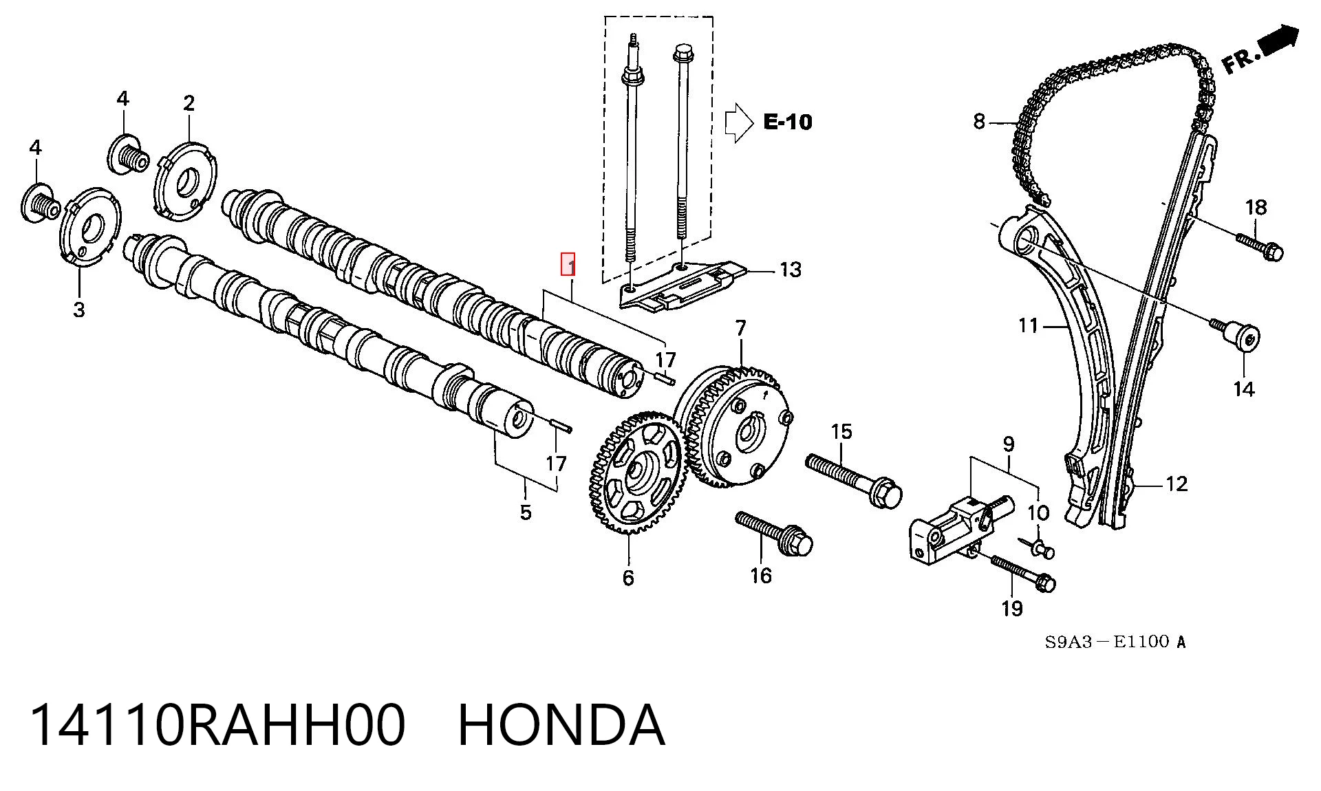 Do koszyka Wał rozrządu silnika ssący, dolotowy Honda STREAM  RN