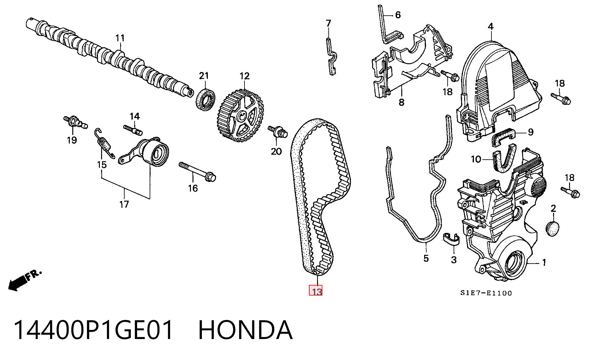  Pasek rozrządu Honda Civic 6