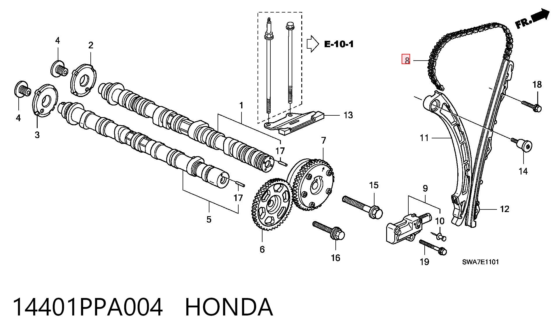 14401PPA004 Honda Łańcuch rozrządu