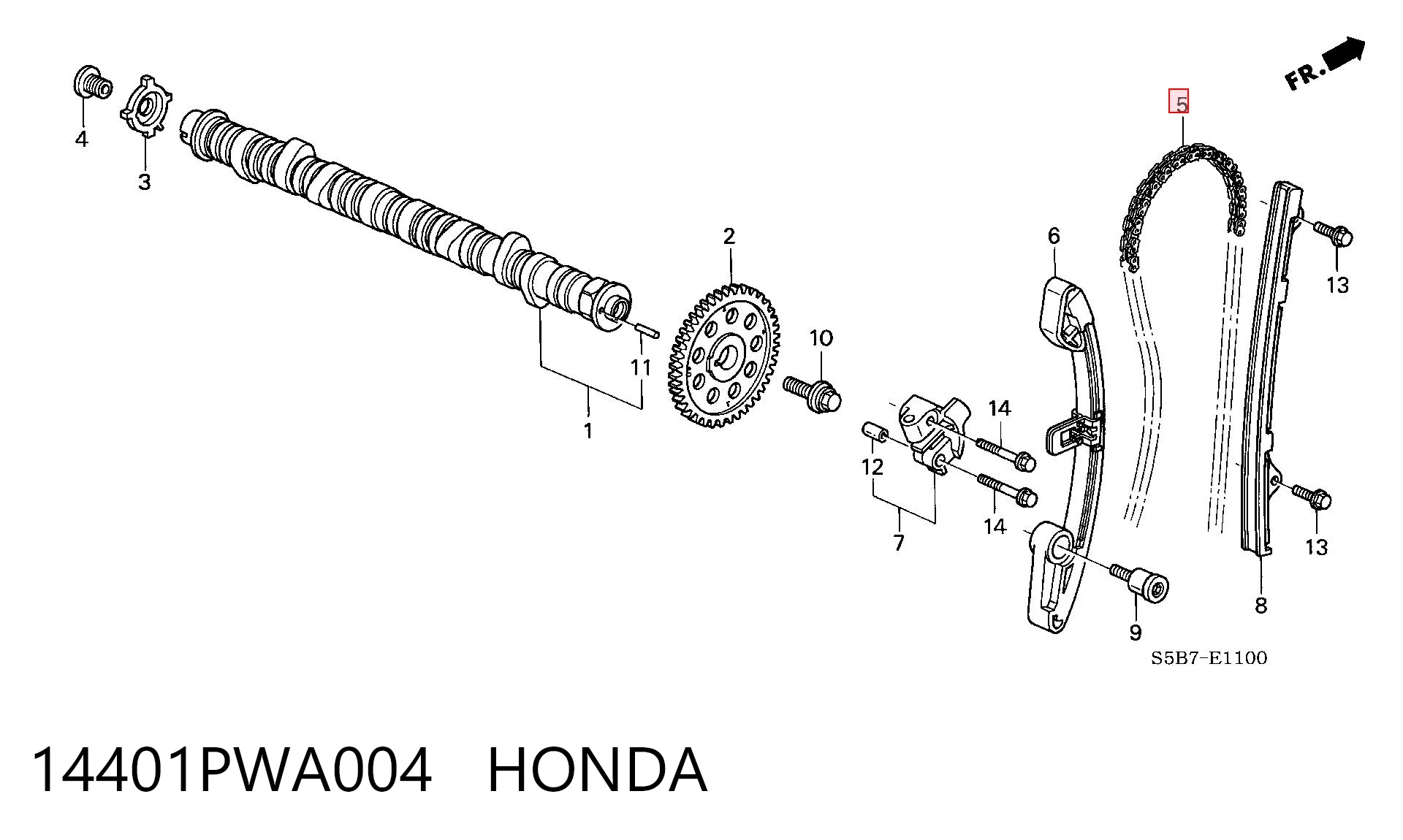 14401PWA004 Honda Łańcuch rozrządu