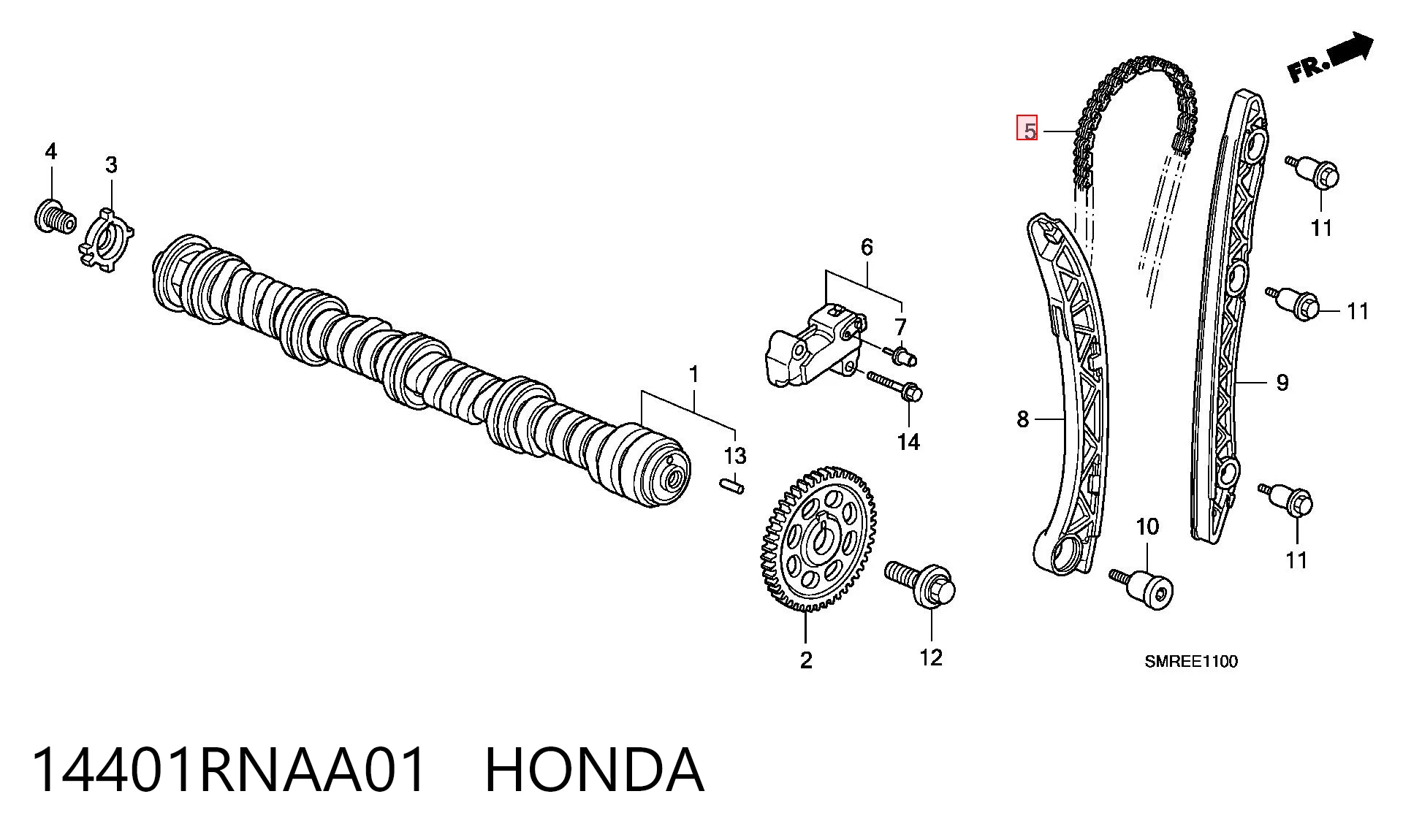 14401RNAA01 Honda Łańcuch rozrządu
