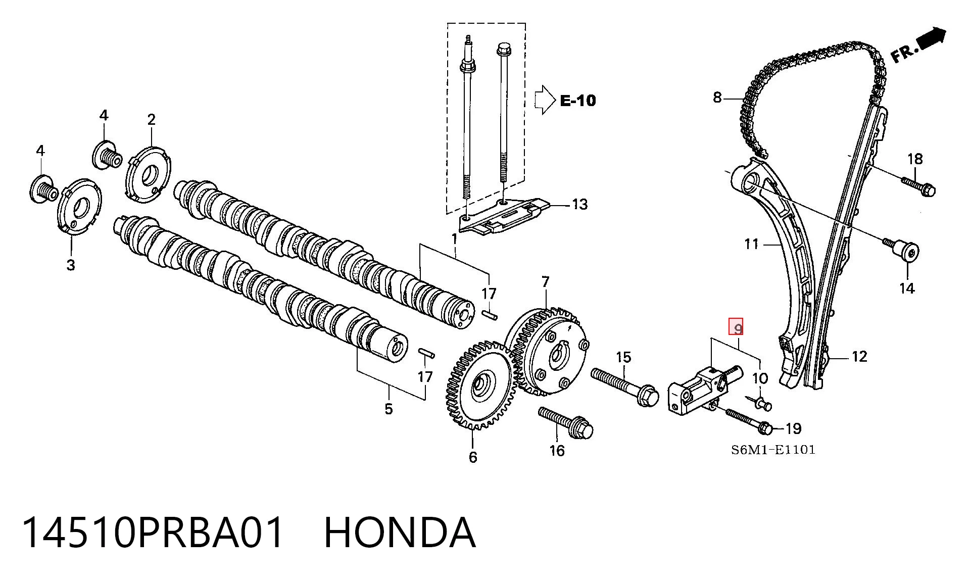 14510PRBA01 Honda Napinacz łańcucha rozrządu
