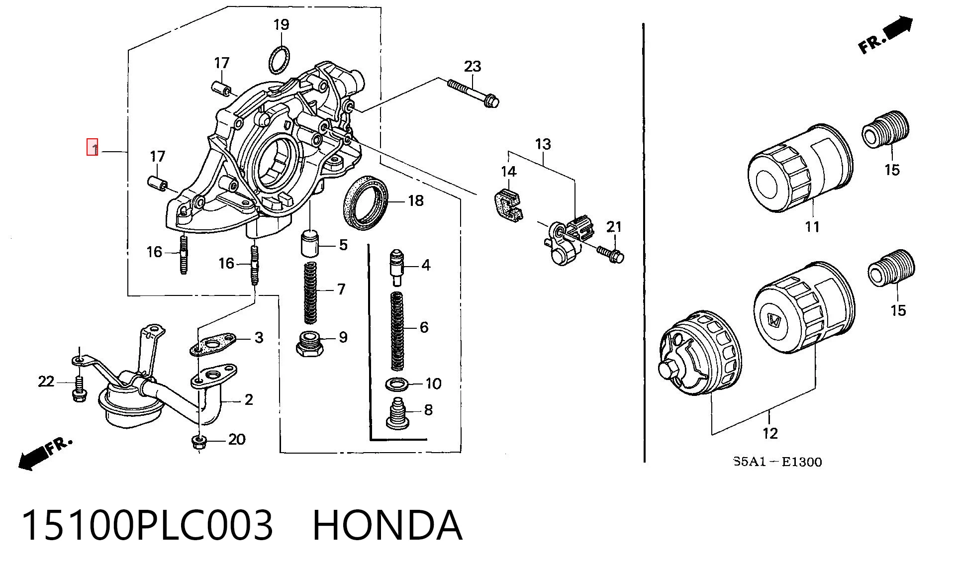 15100PLC003 Honda Pompa oleju