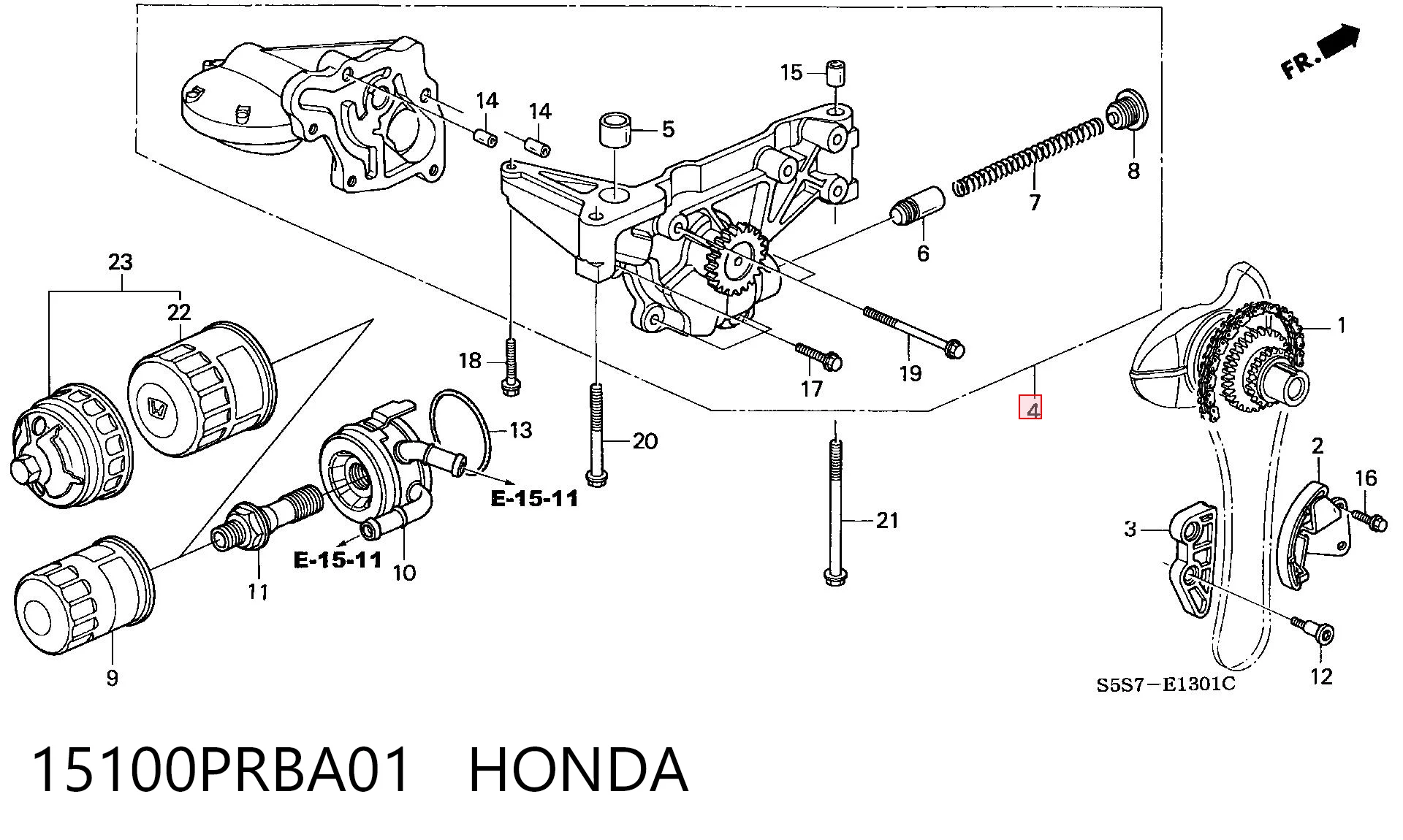 15100PRBA01 Honda Pompa oleju