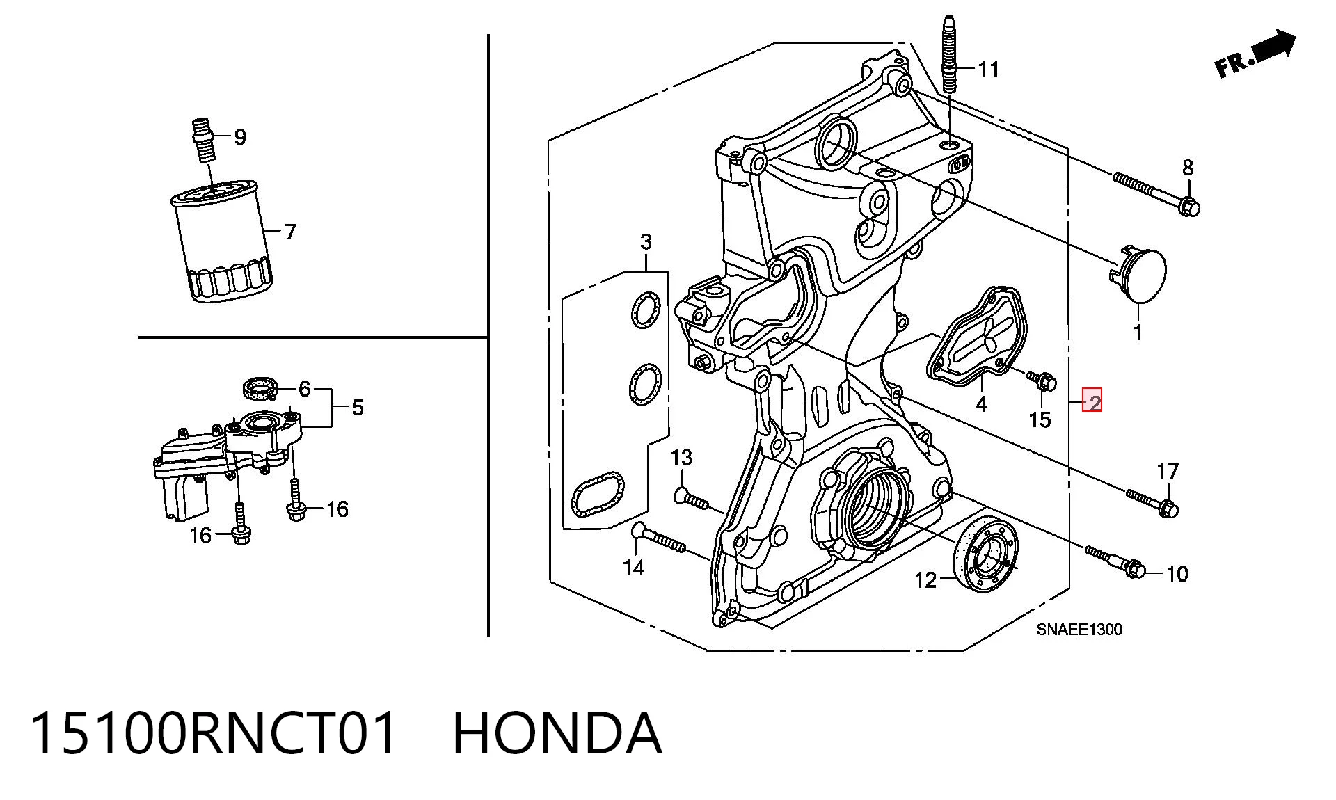 15100RNCT01 Honda Pompa oleju