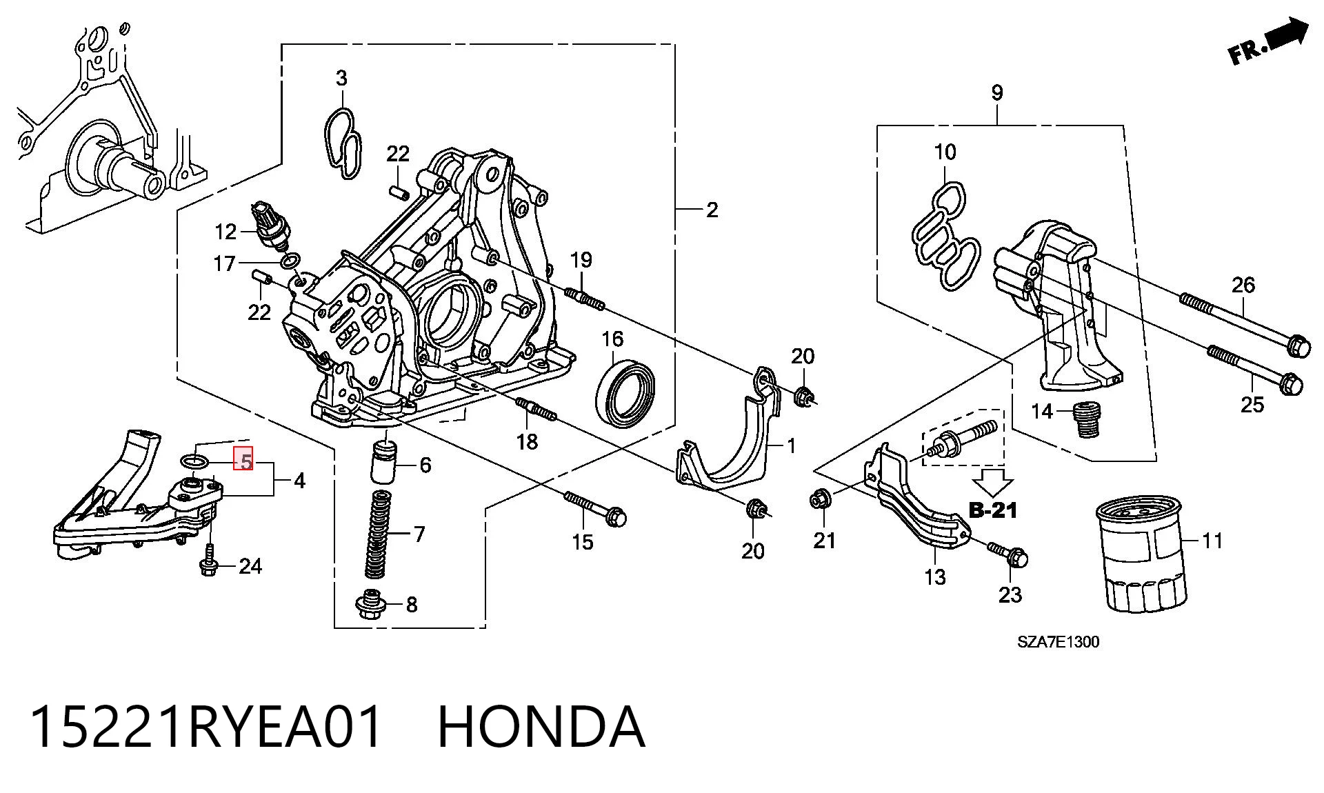 15221RYEA01 Honda Uszczelka adaptera filtra oleju