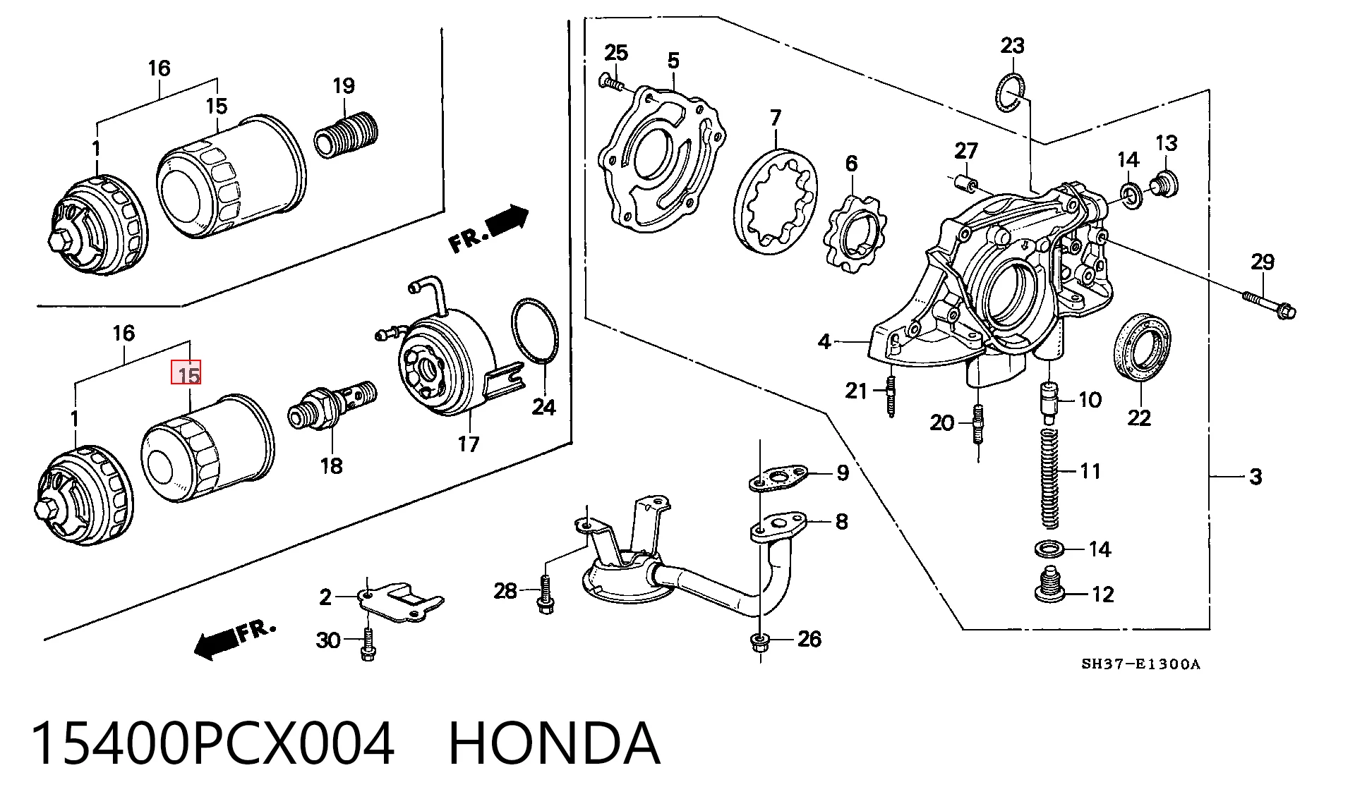 15400PCX004 Honda Filtr oleju