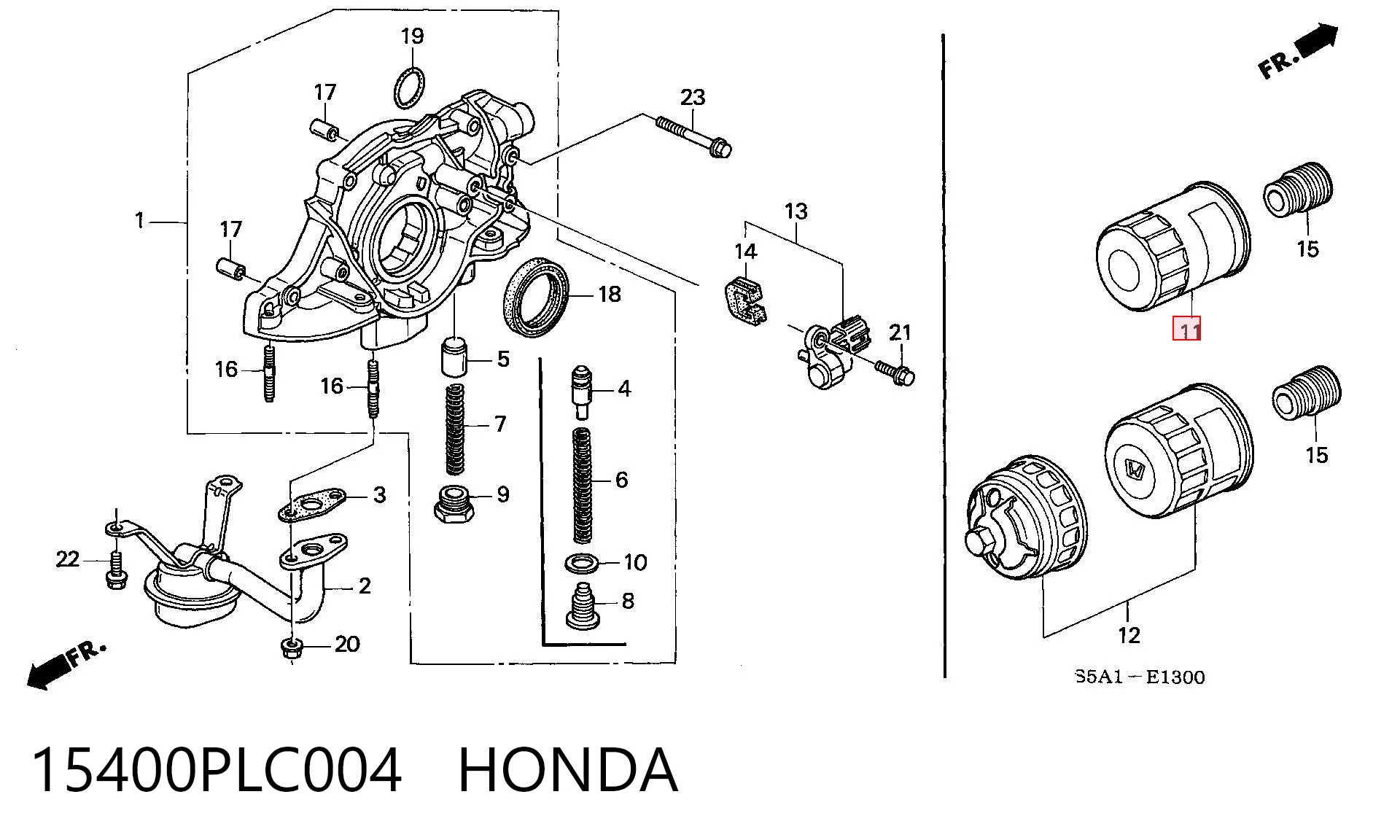 15400PLC004 Honda Filtr oleju