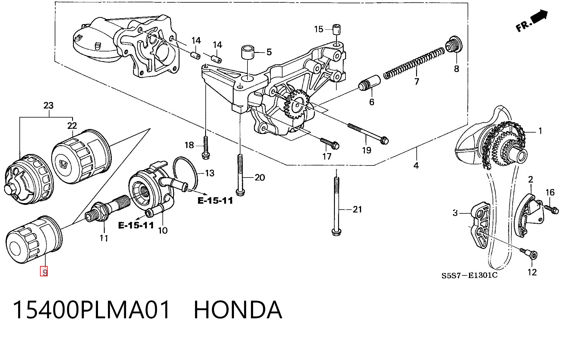 15400PLMA01 Honda Filtr oleju
