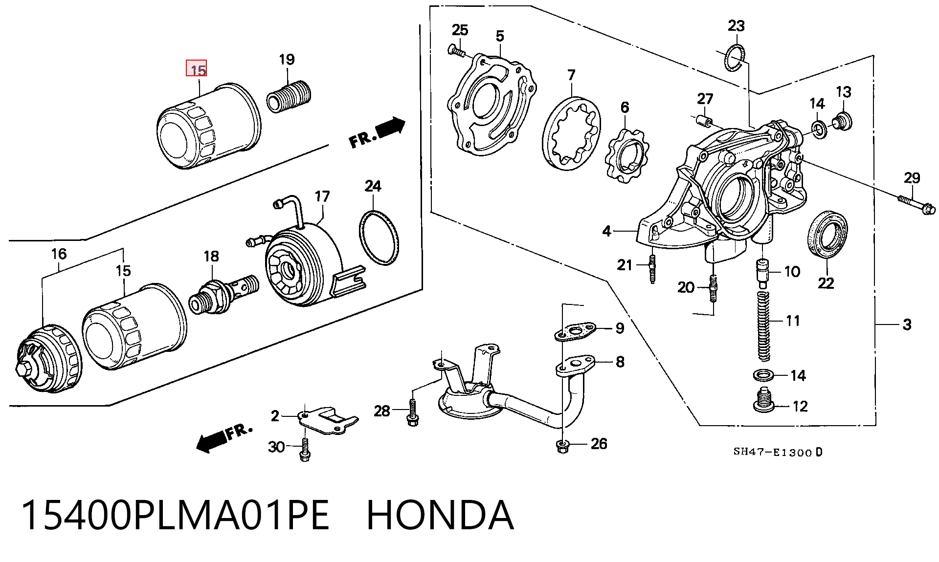 15400PLMA01PE Honda Filtr oleju
