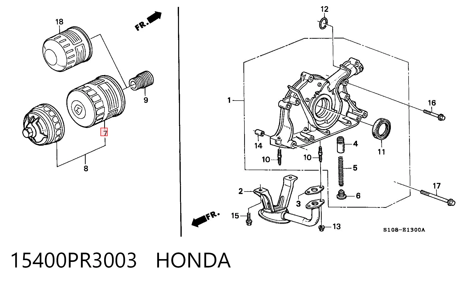 15400PR3003 Honda Filtr oleju