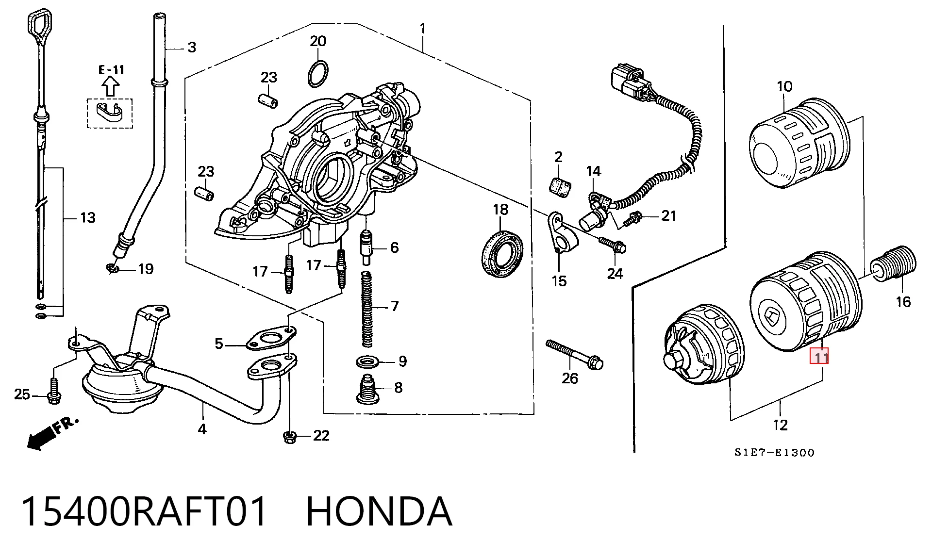 15400RAFT01 Honda Filtr oleju
