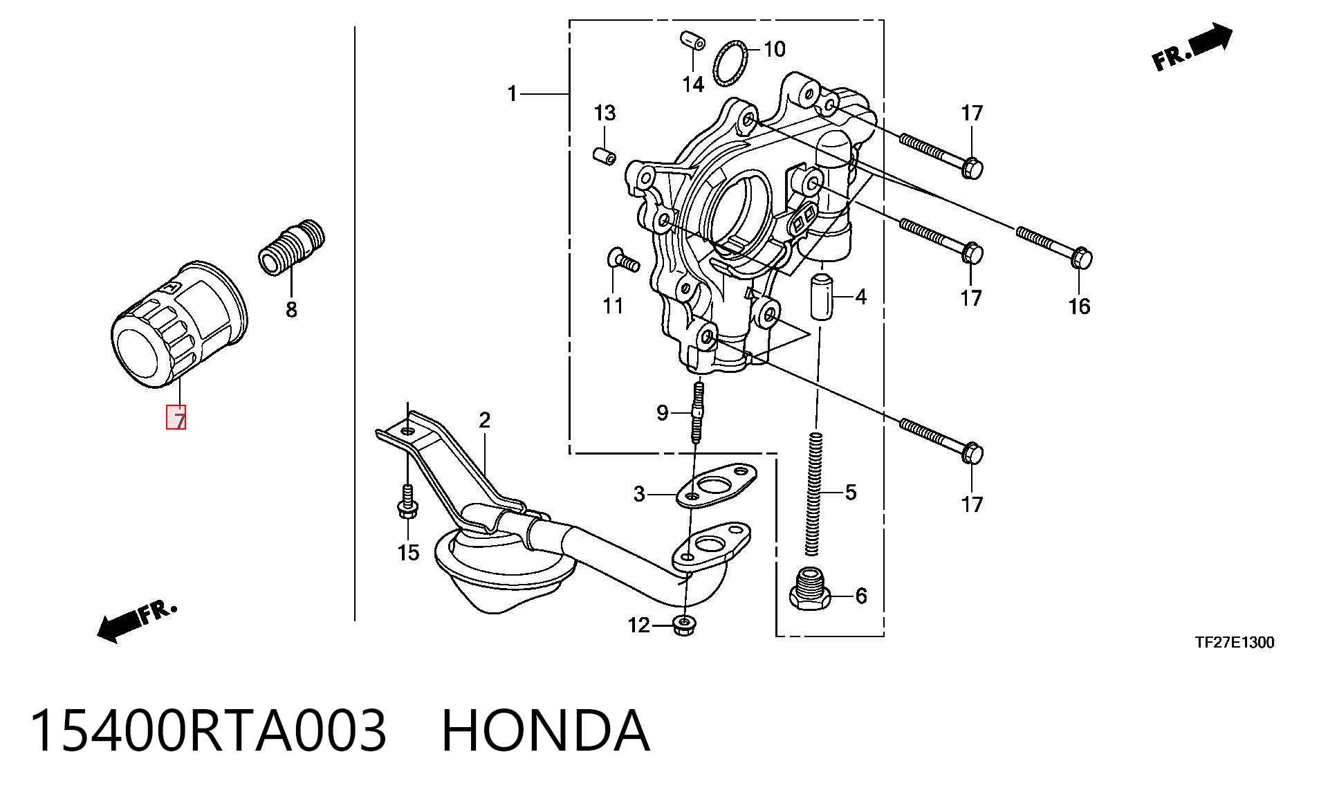 15400RTA003 Honda Filtr oleju