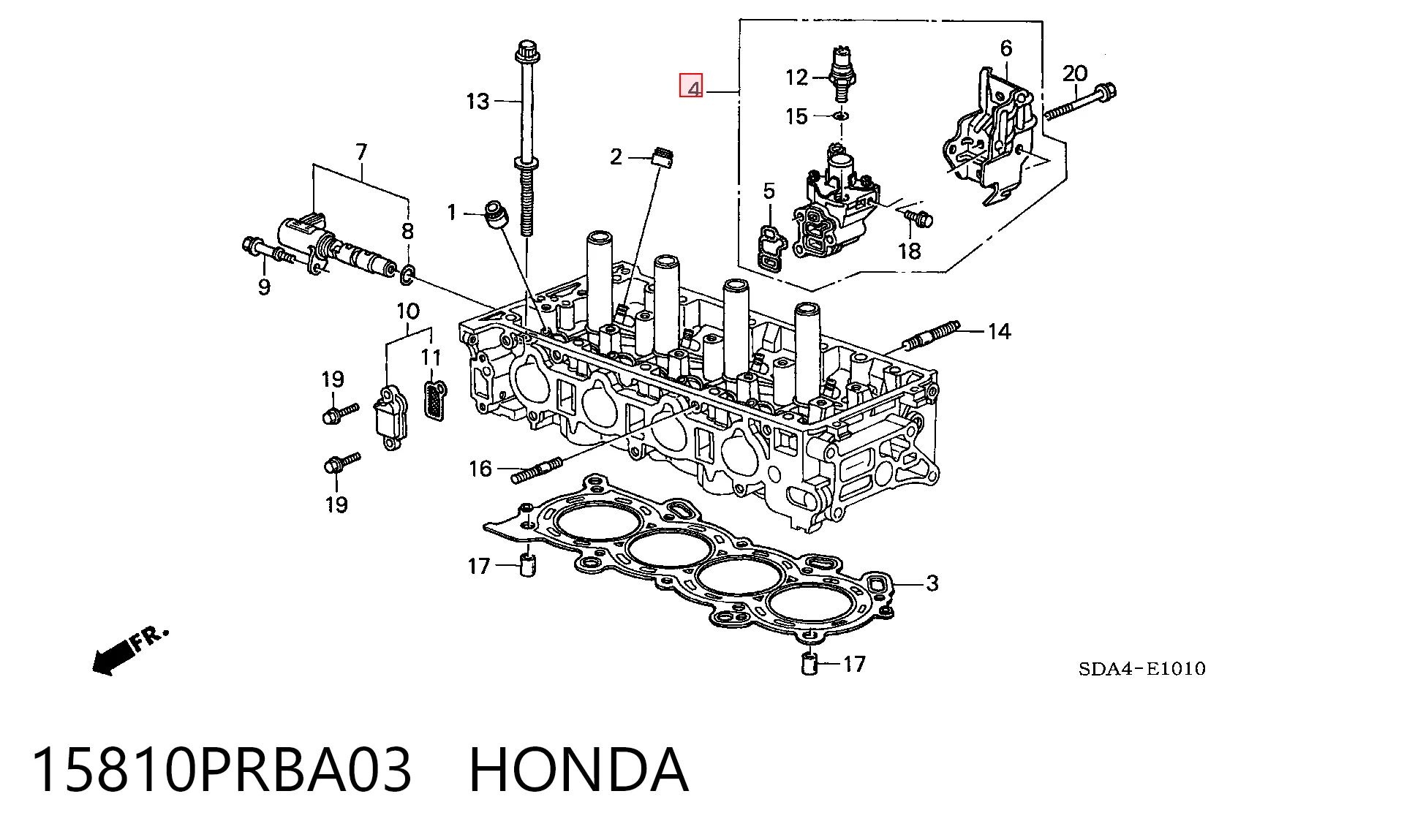 15810PRBA03 Honda Zawór elektromagnetyczny faz rozrządu