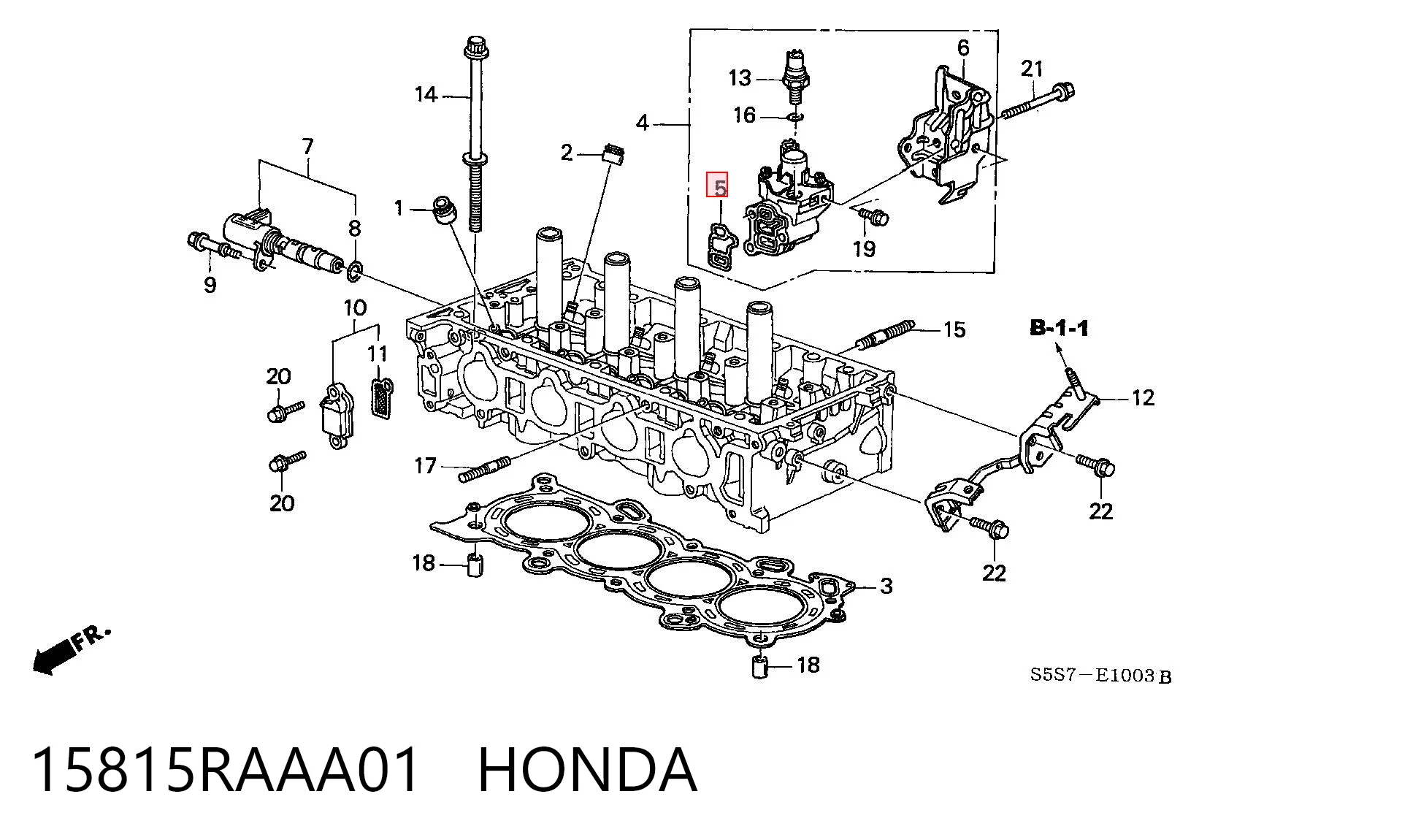 15815RAAA01 Honda Uszczelka zaworu odpowietrzającego bloku silnika