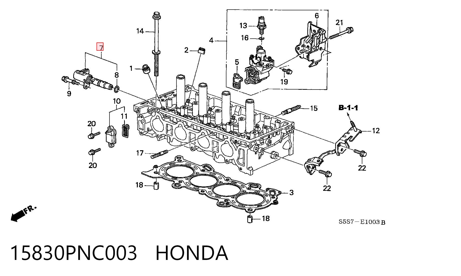 15830PNC003 Honda Zawór elektromagnetyczny faz rozrządu