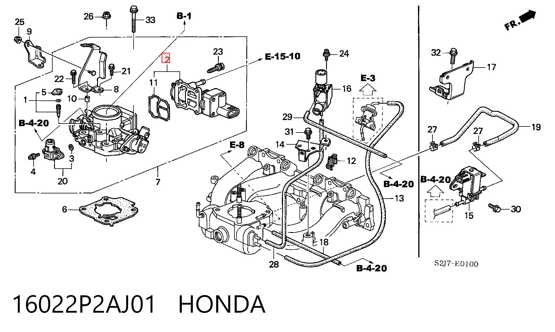 16022P2AJ01 Honda Regulator biegu jałowego