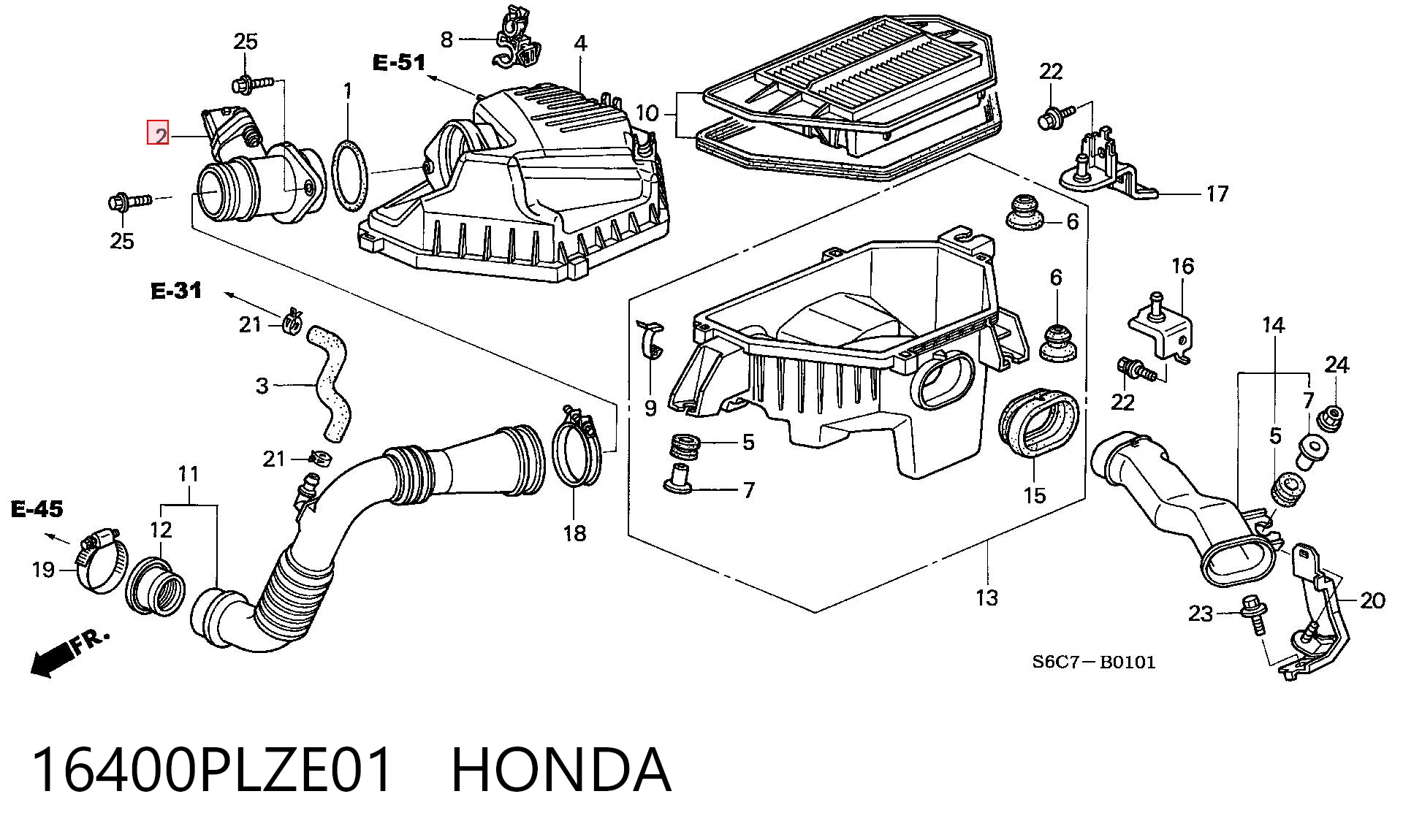 Czujnik przepływu powietrza, przepływomierz powietrza M.A.F. Honda Civic VII hatchback (EU, EP, EV) (2000 - 2006) cena, od 56,21 USD