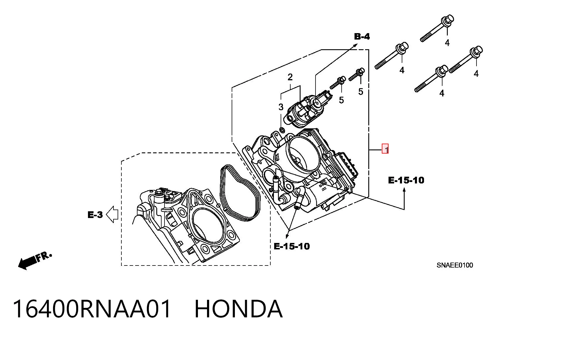 16400RNAA01 Honda Przepustnica, komplet