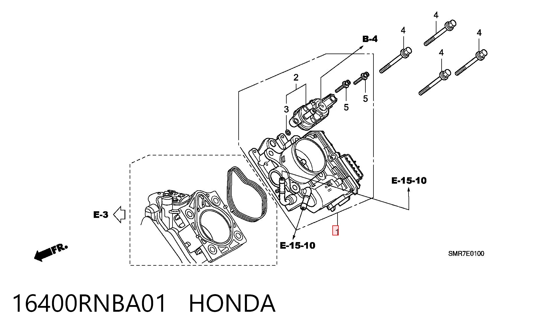 16400RNBA01 Honda Przepustnica, komplet