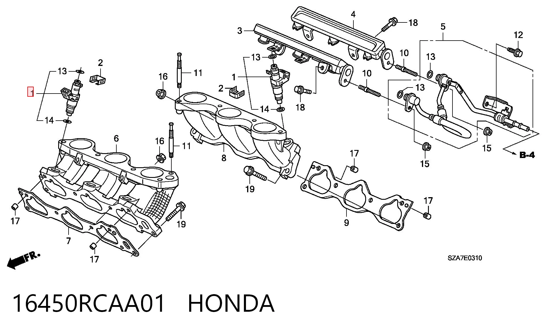 Wtryskiwacz paliwa do Honda Pilot I 