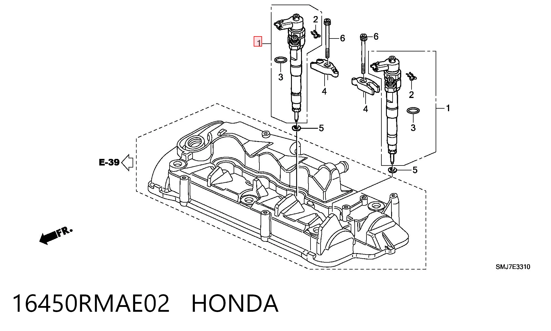 16450RMAE02 Honda Wtryskiwacz paliwa