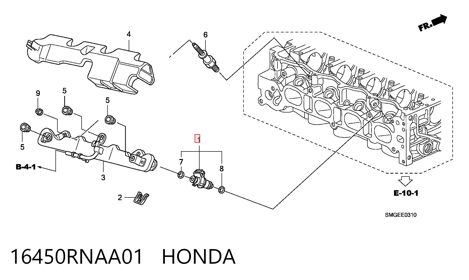Wtryskiwacz paliwa do Honda Civic VIII FD, FA
