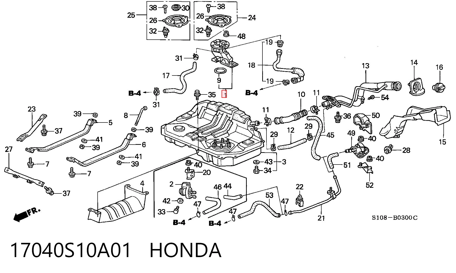 17040S10A01 Honda Element-turbina pompy paliwa