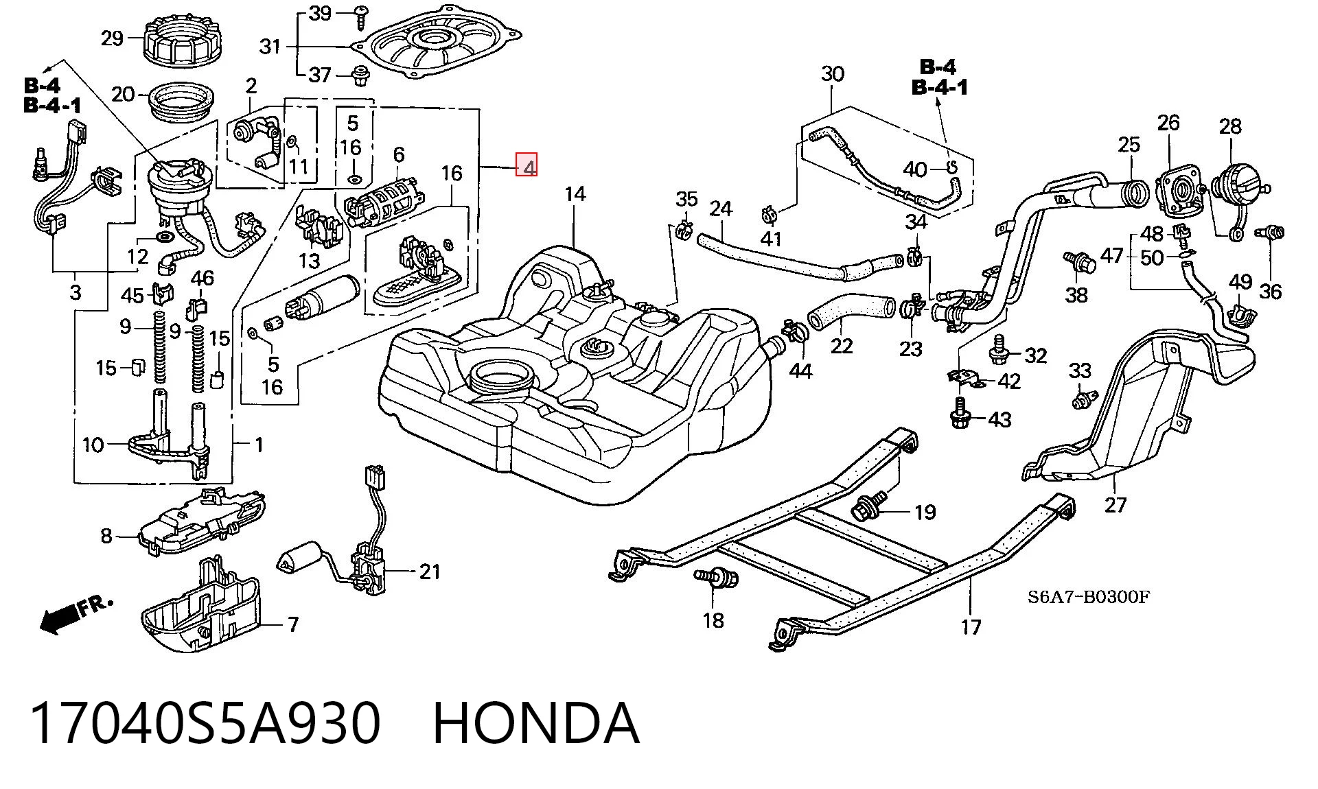 17040S5A930 Honda Moduł pompy paliwowej z czujnikiem poziomu paliwa