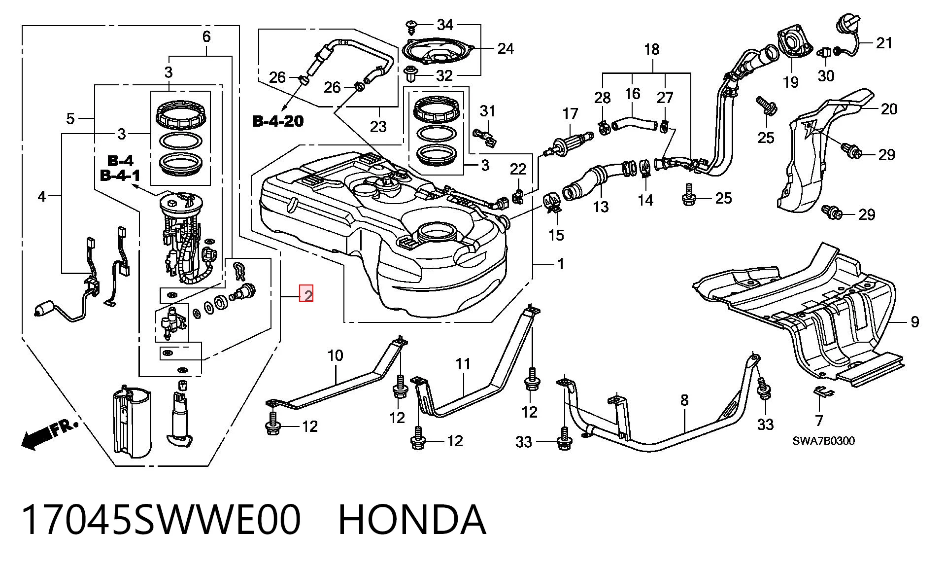 Moduł pompy paliwowej z czujnikiem poziomu paliwa do Honda CR-V III RE