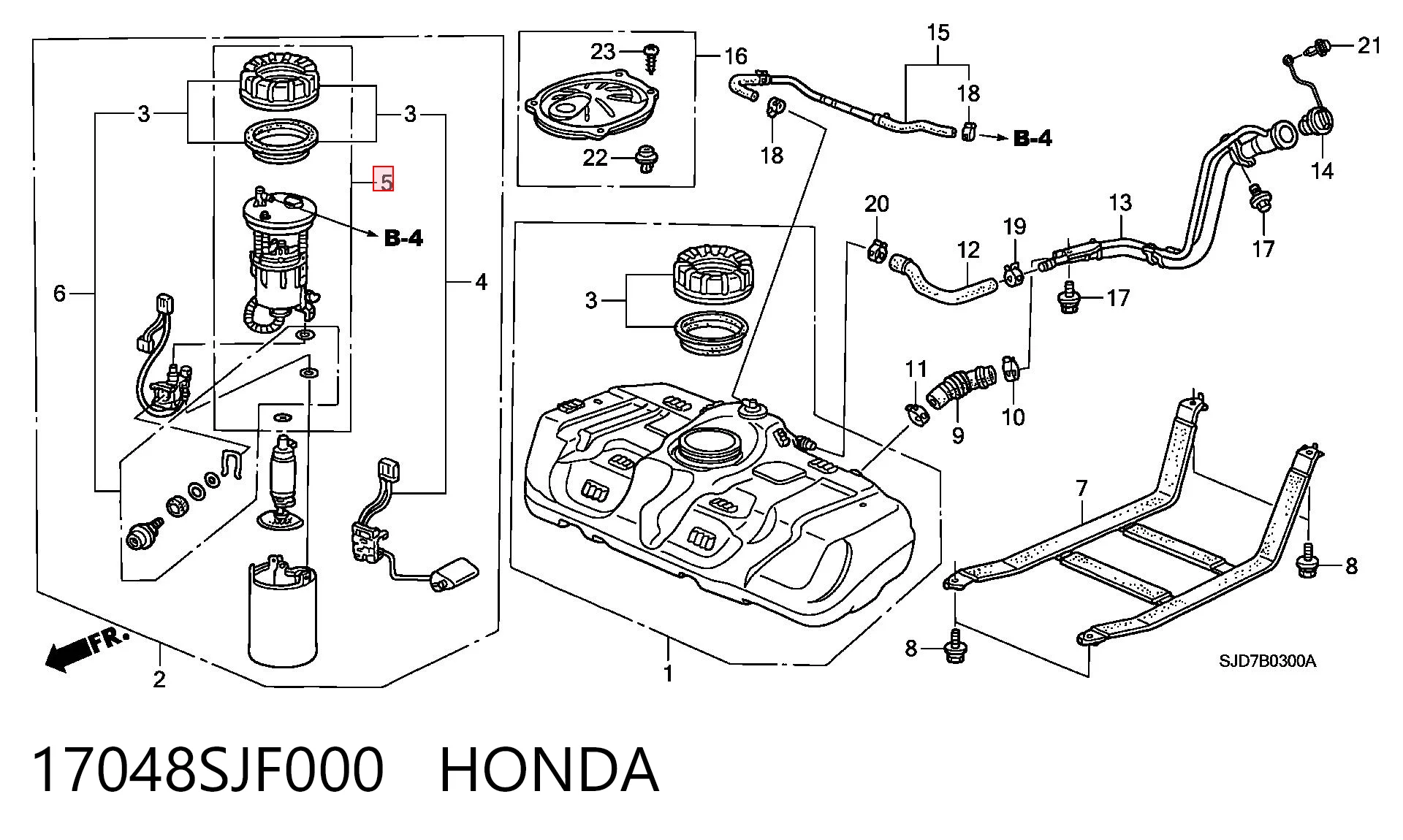17048SJF000 Honda Filtr paliwa