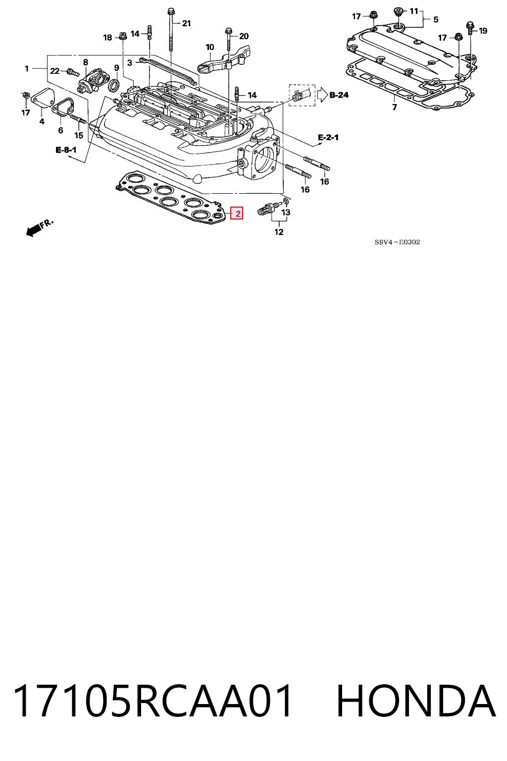 17105RCAA01 Honda Uszczelka kolektora ssącego
