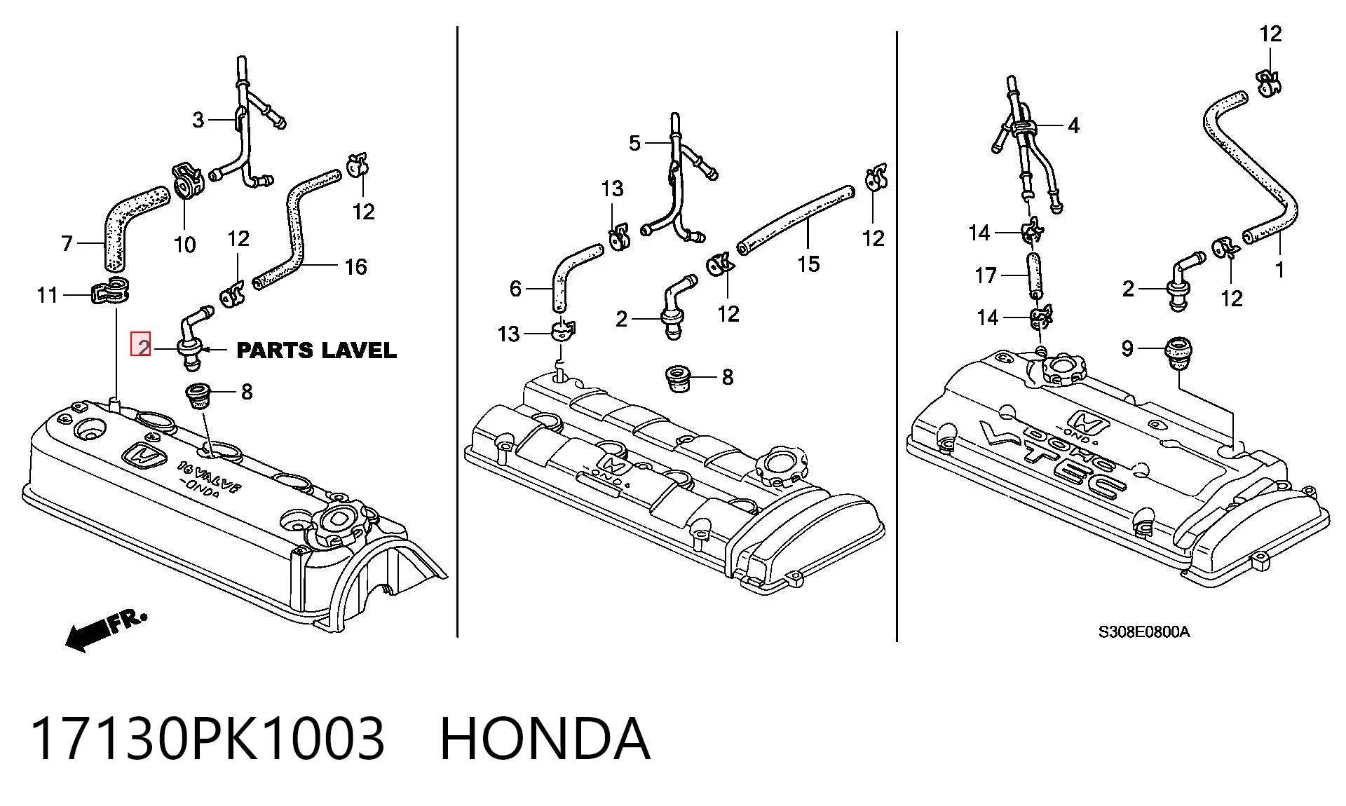 Zawór PCV odpowietrzający silnik do Honda Accord VI CG