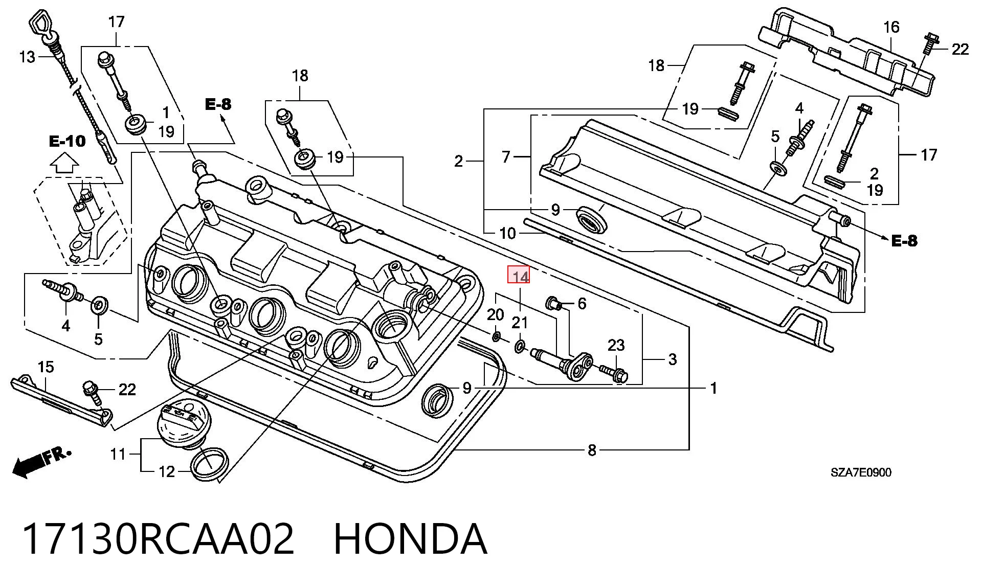 Zawór PCV odpowietrzający silnik do Honda Pilot I 