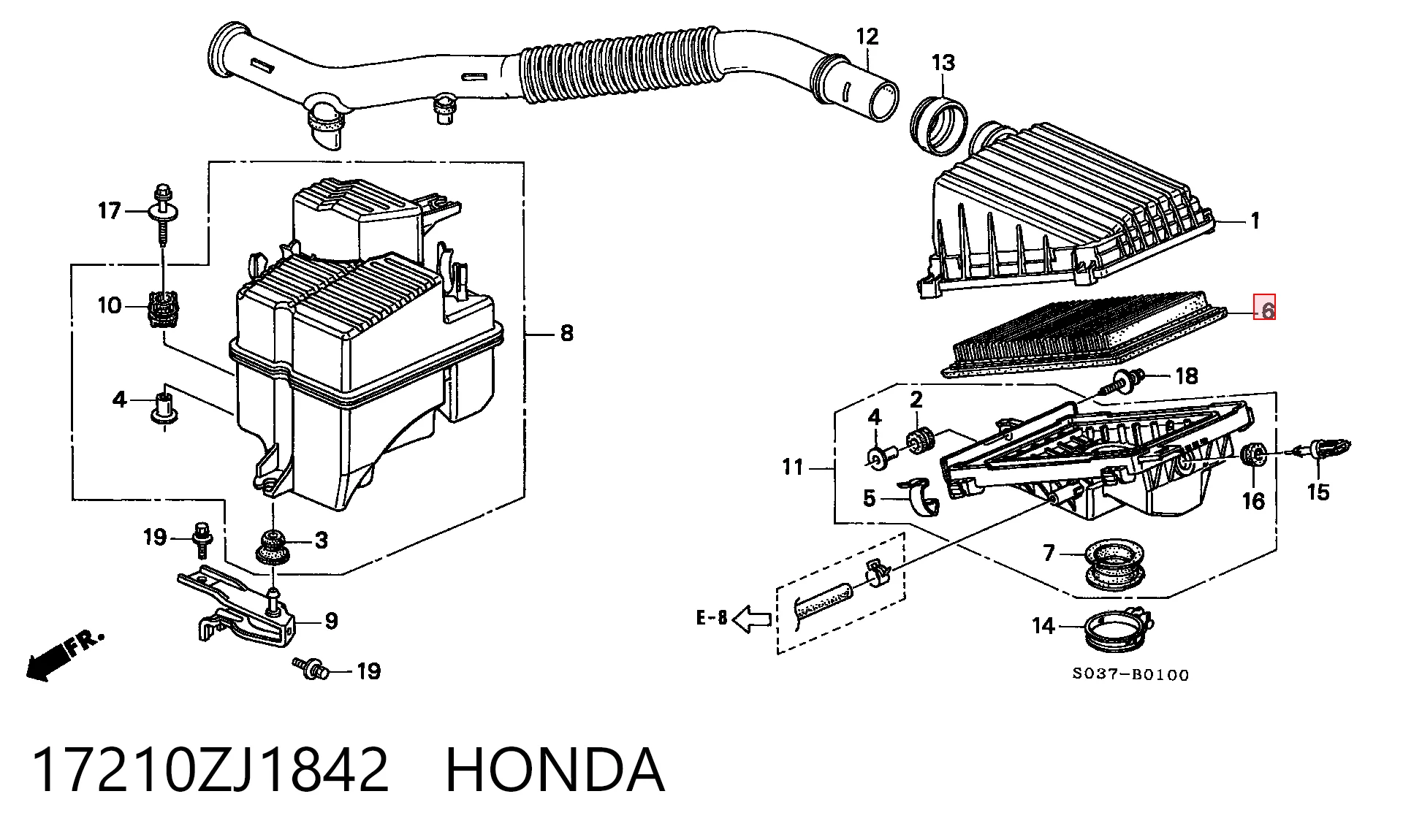 17210ZJ1842 Honda Filtr powietrza