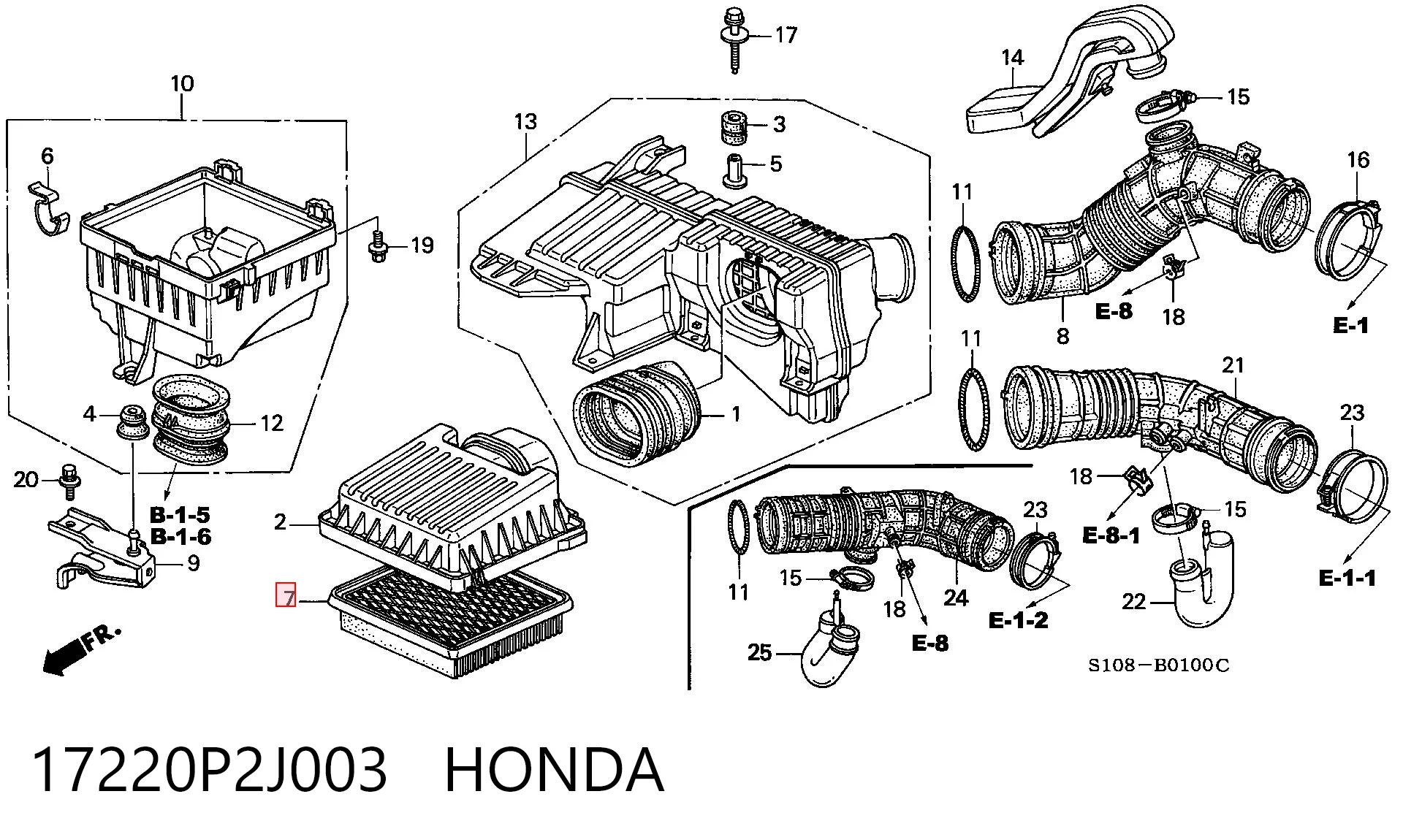 17220P2J003 Honda Filtr powietrza