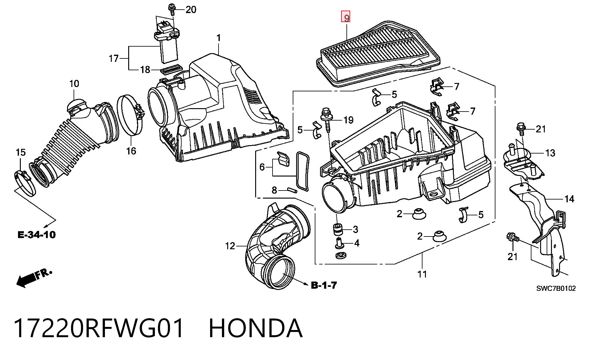 17220RFWG01 Honda