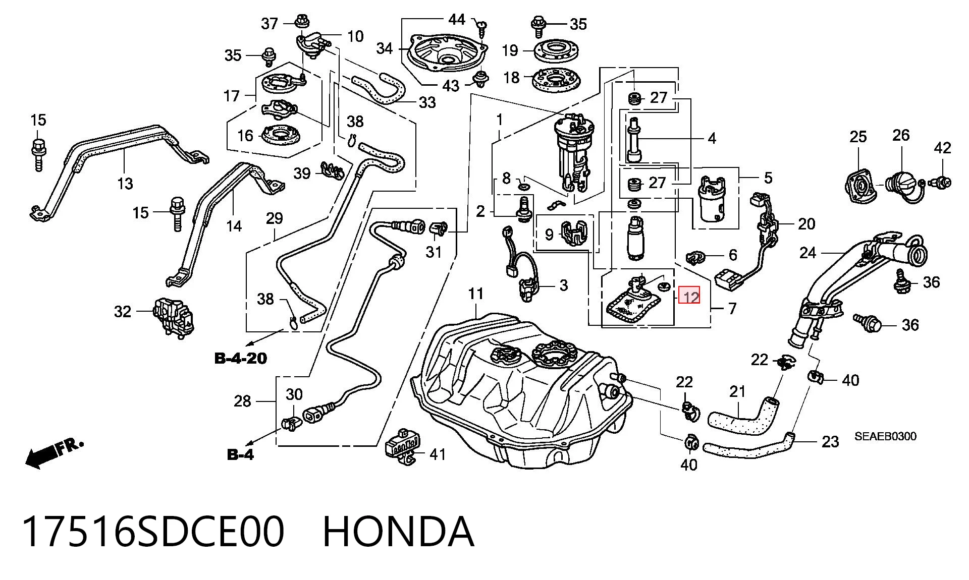 17516SDCE00 Honda