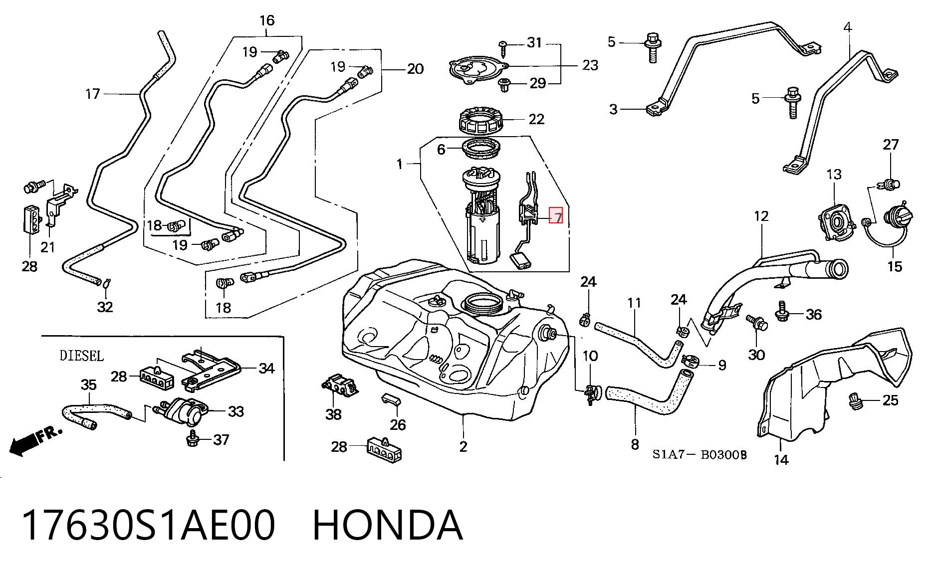 Kupić Czujnik poziomu paliwa w zbiorniku Honda Accord VI CG w dobrej cenie