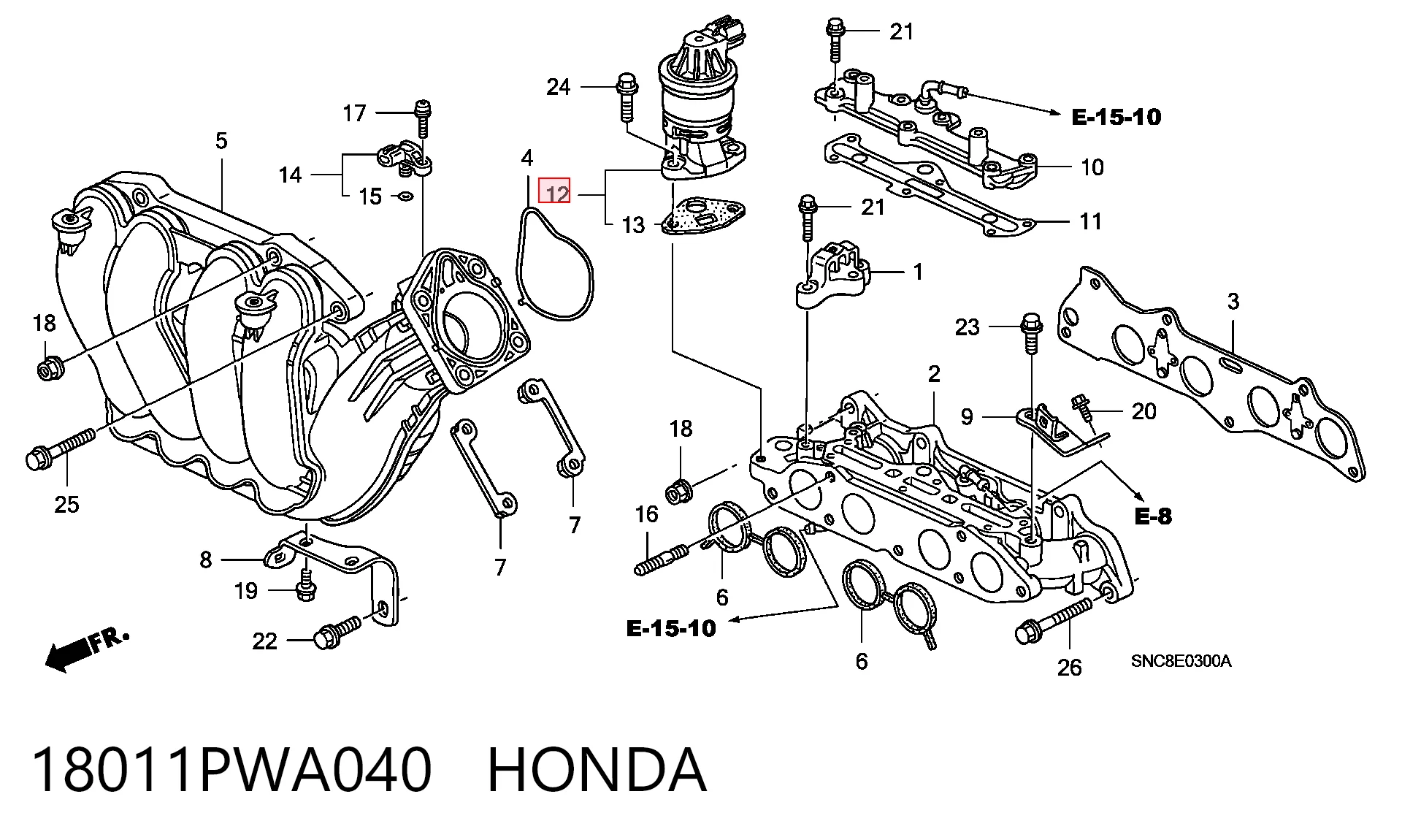  Zawór recyrkulacji spalin EGR Honda Jazz 